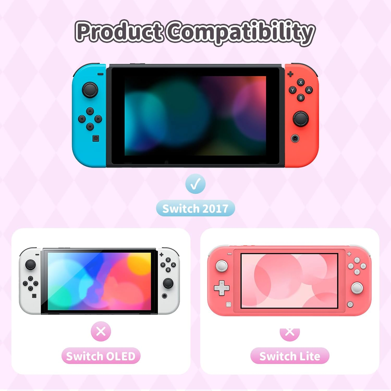Switch Case for Regular Switch,Cute Protective Case,Hard PC Cover Case,Anti-Scratch Protective Shell Compatible with Regular Switch Console and Game Console Controller image number 1