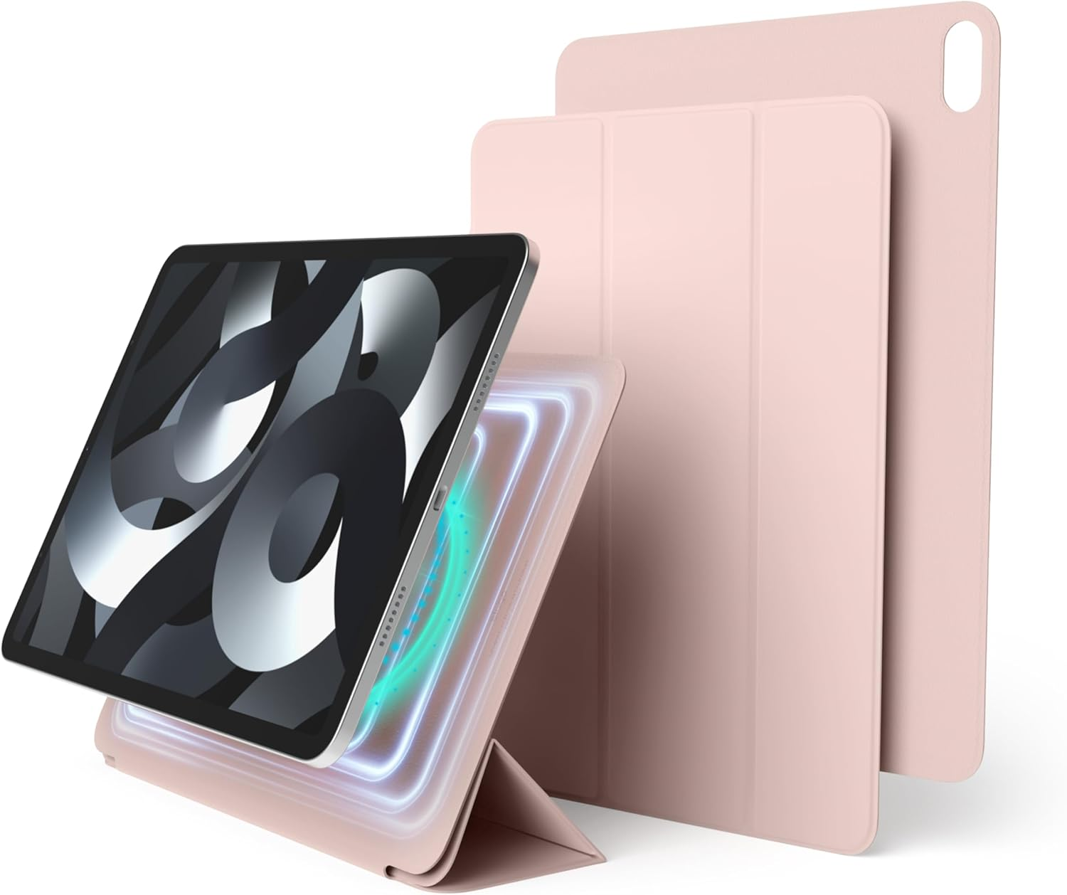 Elago Magnetic Folio Case for Ipad Air 5Th, 4Th Gen / 11 (M3, M2) / Pro 11 [10.9 Inch] - Back Plate Can Be Attached to Metal Materials, Compatible with Apple Pencil and Elago&rsquo;S Pencil Case (Sand Pink) - Blue image number 2