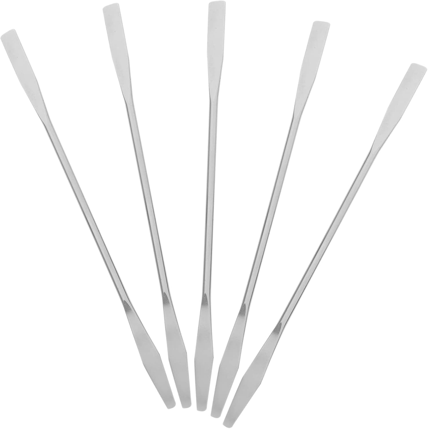 Gatuida 5Pcs Stainless Steel Makeup Spatula Cosmetic Mixer Tool for Foundation Stirring Professional Long Spatula for Makeup Mixing