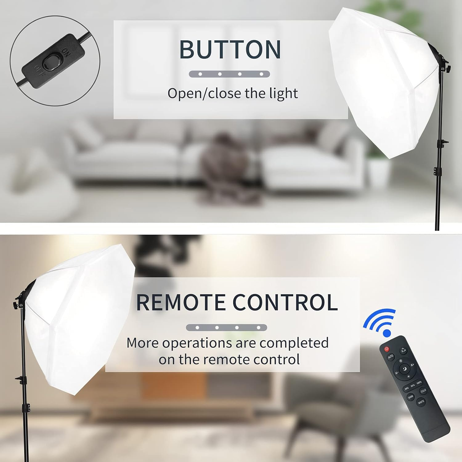 MSKIRA Softbox Lighting Kit 20"X28" Soft Box Photography 2X85W Dimmable LED Continuous Light Studio Equipment with E27 Socket, Carry Bag for Portrait Product Fashion Shooting