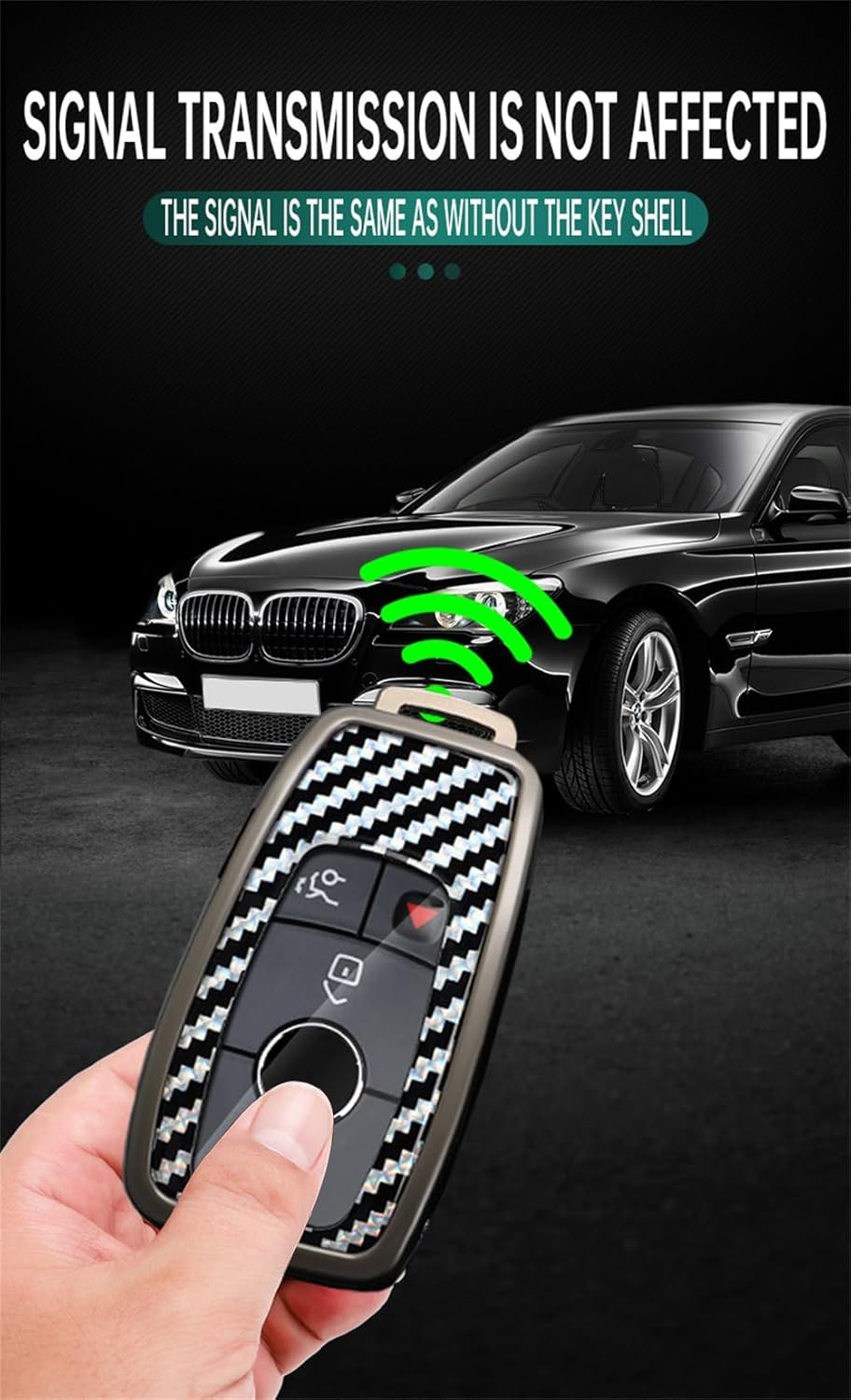 Ontto Alloy Car Key Fob Cover Fit for Mercedes Benz a C E S G Class GLC CLE CLA GLB GLS W177 W205 W213 W222 X167 AMG Key Case Keyring PVC Key Shell Holder Keychian Accessories 3/4 Buttons Black