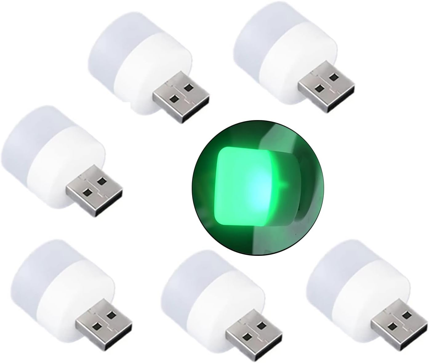 6 Pack Mini USB Night Light, Plug in LED Lamp Decorative Lighting Party Festival (Red)