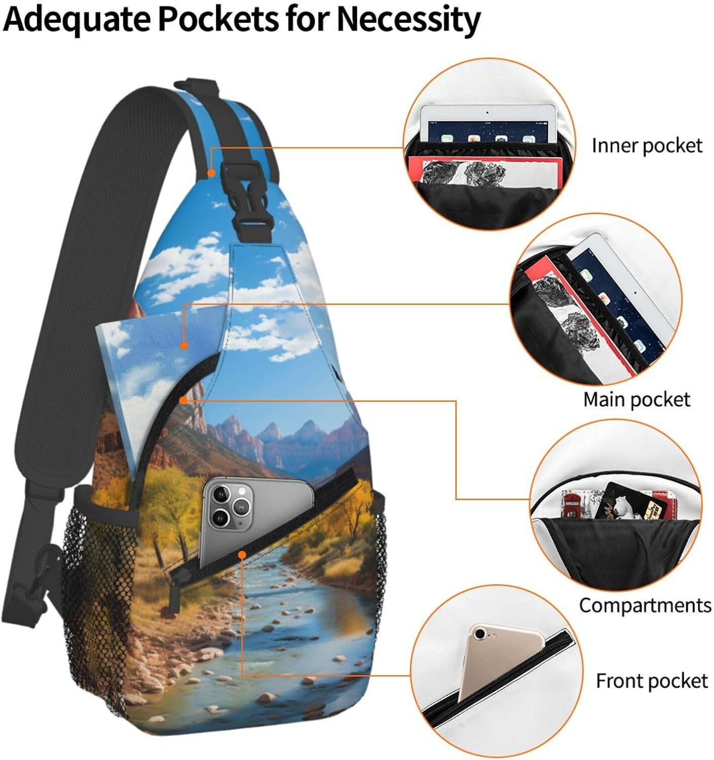 Glbnsheric Sling Bag for Women Men Crossbody Bag Sling Backpack Flamingo Bird Cross Body Bag Adjustable Chest Bag - Flamingo Bird image number 2