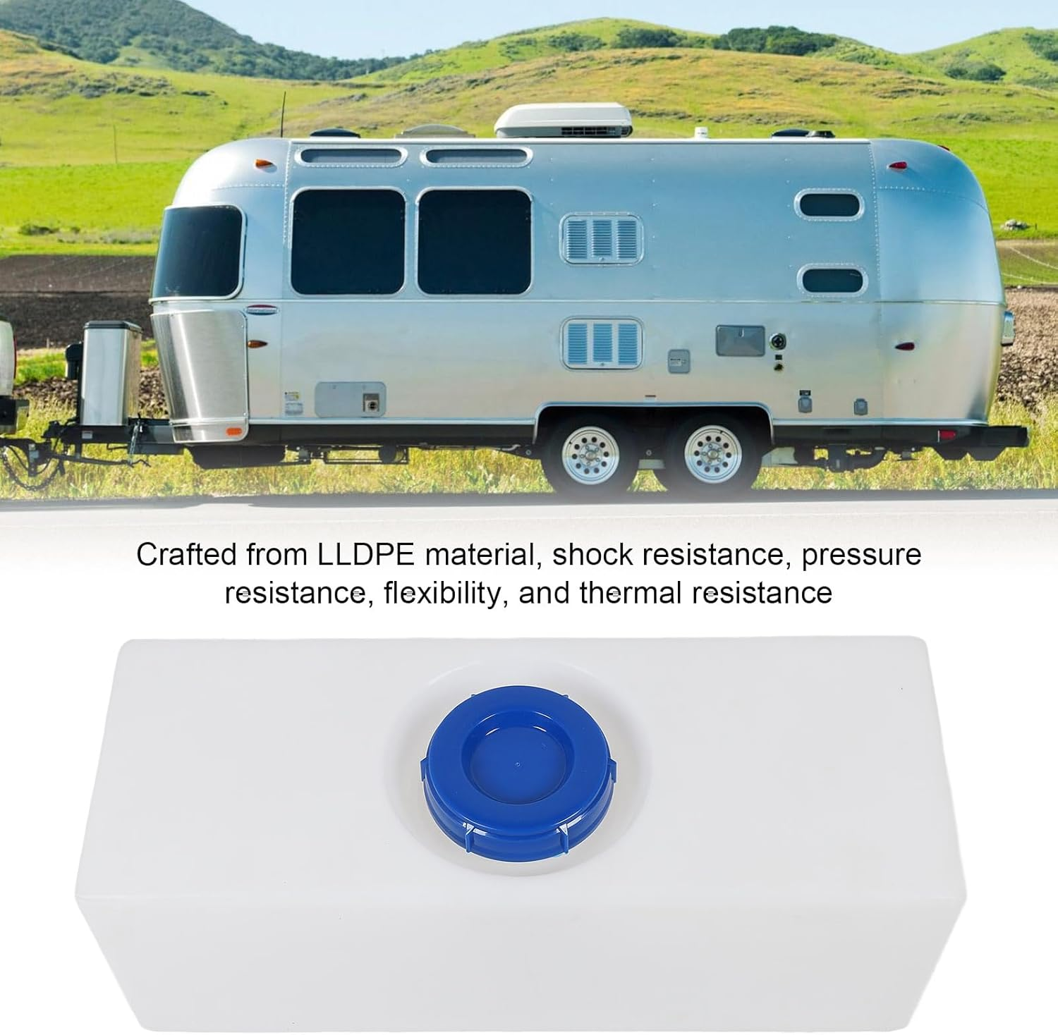 RV Water Tank, 15 Gallons RV Water Holding Tank, 130Mm Water Inlet Storage Tanks, RV Water Tank for RV Trailer Boat, RV Water Holding Tank, Water Storage Tank image number 6