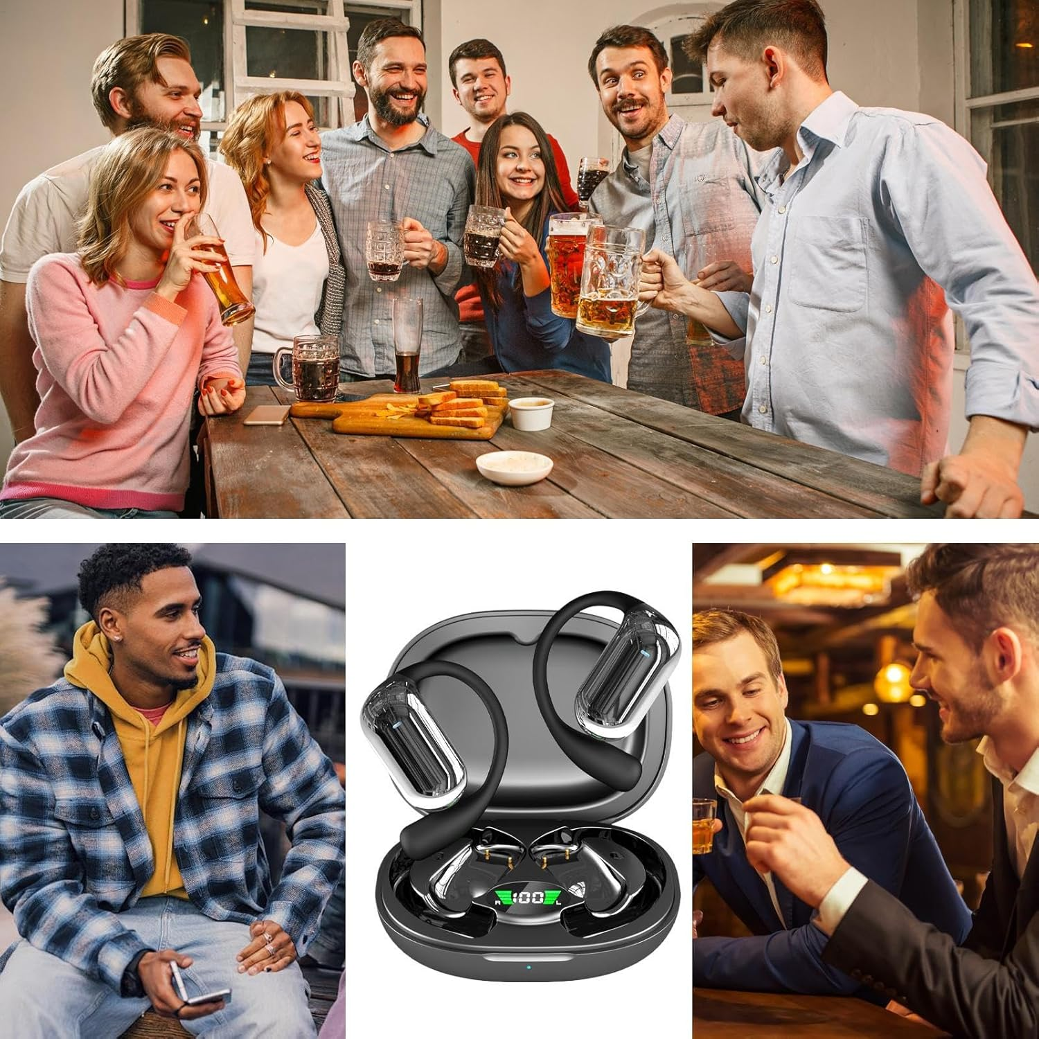 Smart Translator Earphones - AI Earbuds, Multilingual Headset | Live Voice Translation across 144 Dialects While Exploring Foreign Cities, Attending Seminars, Business Trips, and Vacation Adventures image number 3