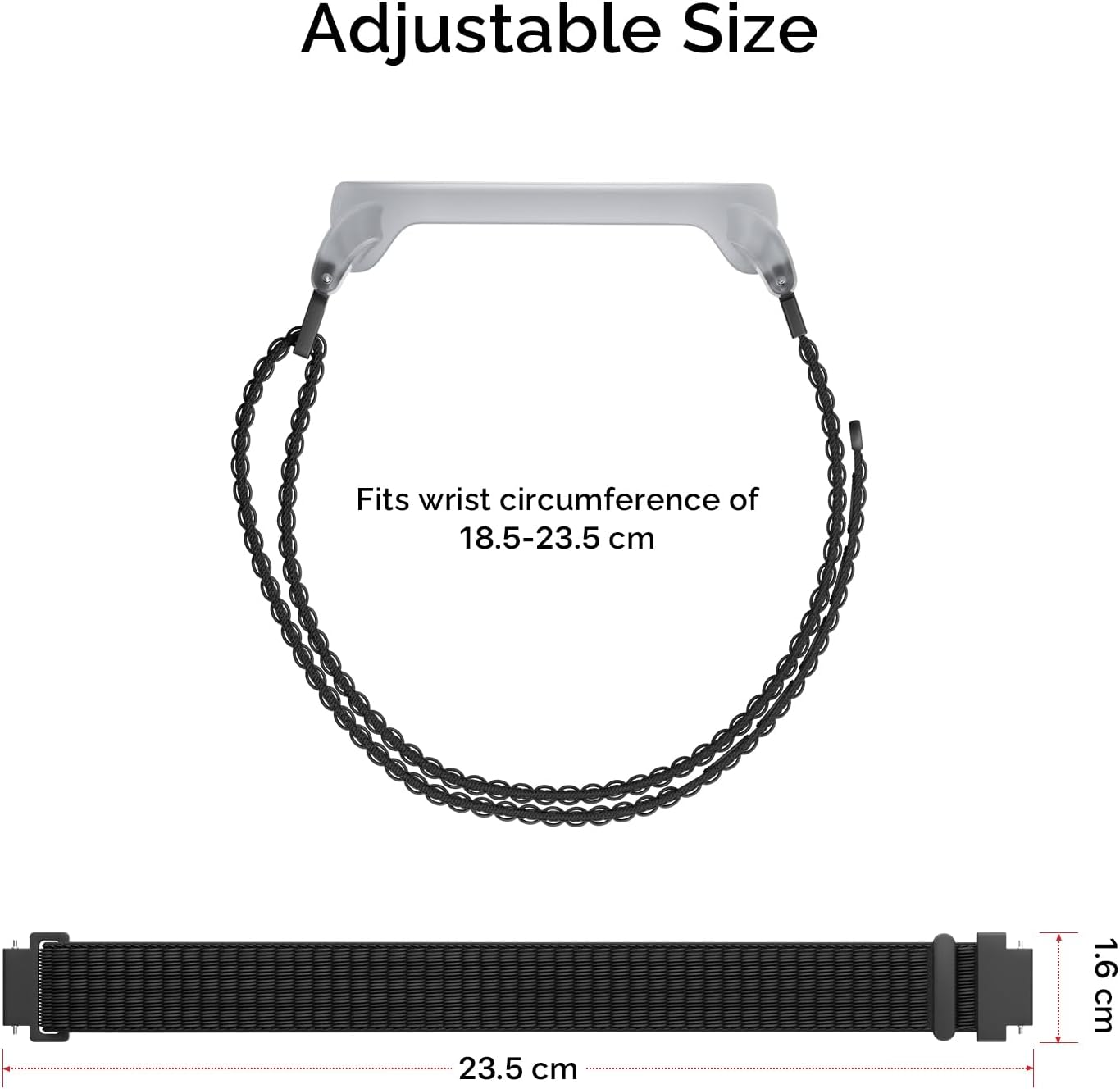 PLAUD Notepin Wristband, Adjustable Wearable Strap for Notepin AI Voice Recorder, Breathable Nylon Band with Hook-And-Loop Closure, Fits 7.3&ndash;9.3" Wrists, Notepin AI Voice Recorder Accessory