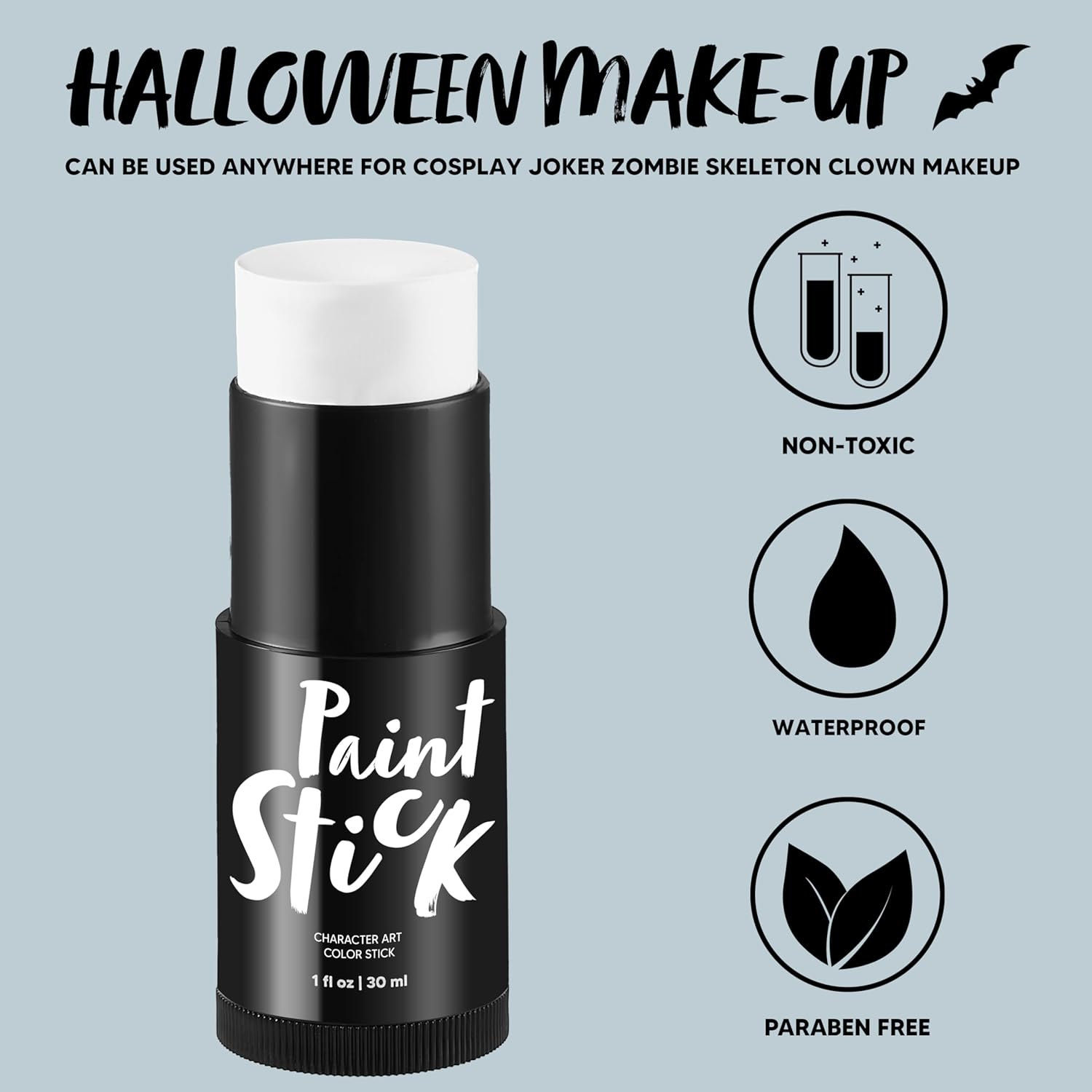 Spooktacular Creations Halloween Makeup Face and Body Paint Makeup Stick , Oily Waterproof Foundation Stick for Cosplay Zombie Skeleton Clown for Adult Party Dress up (1 Oz, White ) image number 6