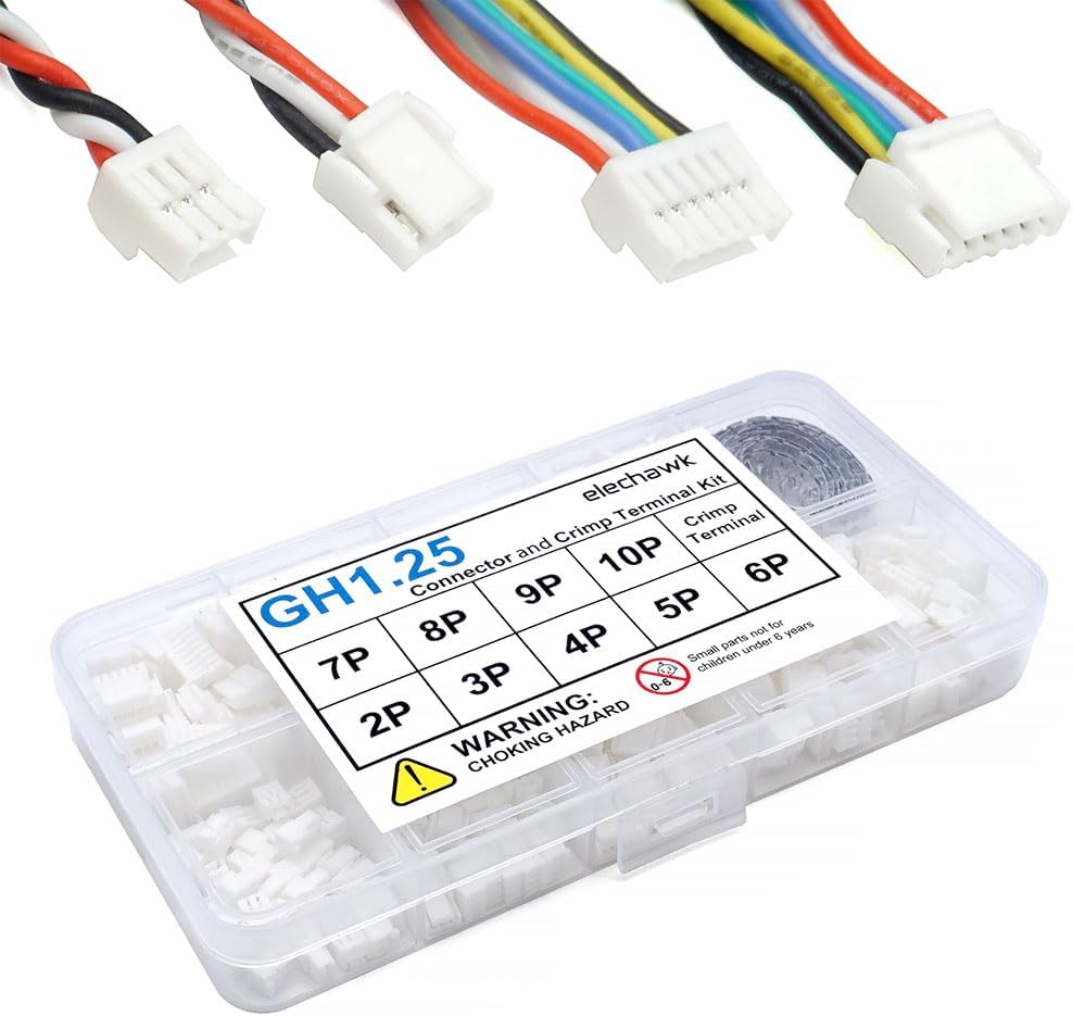 GH1.25 Connectors and Crimp Terminal Kit Compatible with JST GH Connectors Plugs 1.25Mm Pitch for Pixhawk Cube 6C 6X Pixhawk4 Drone Flight Controller image number 3