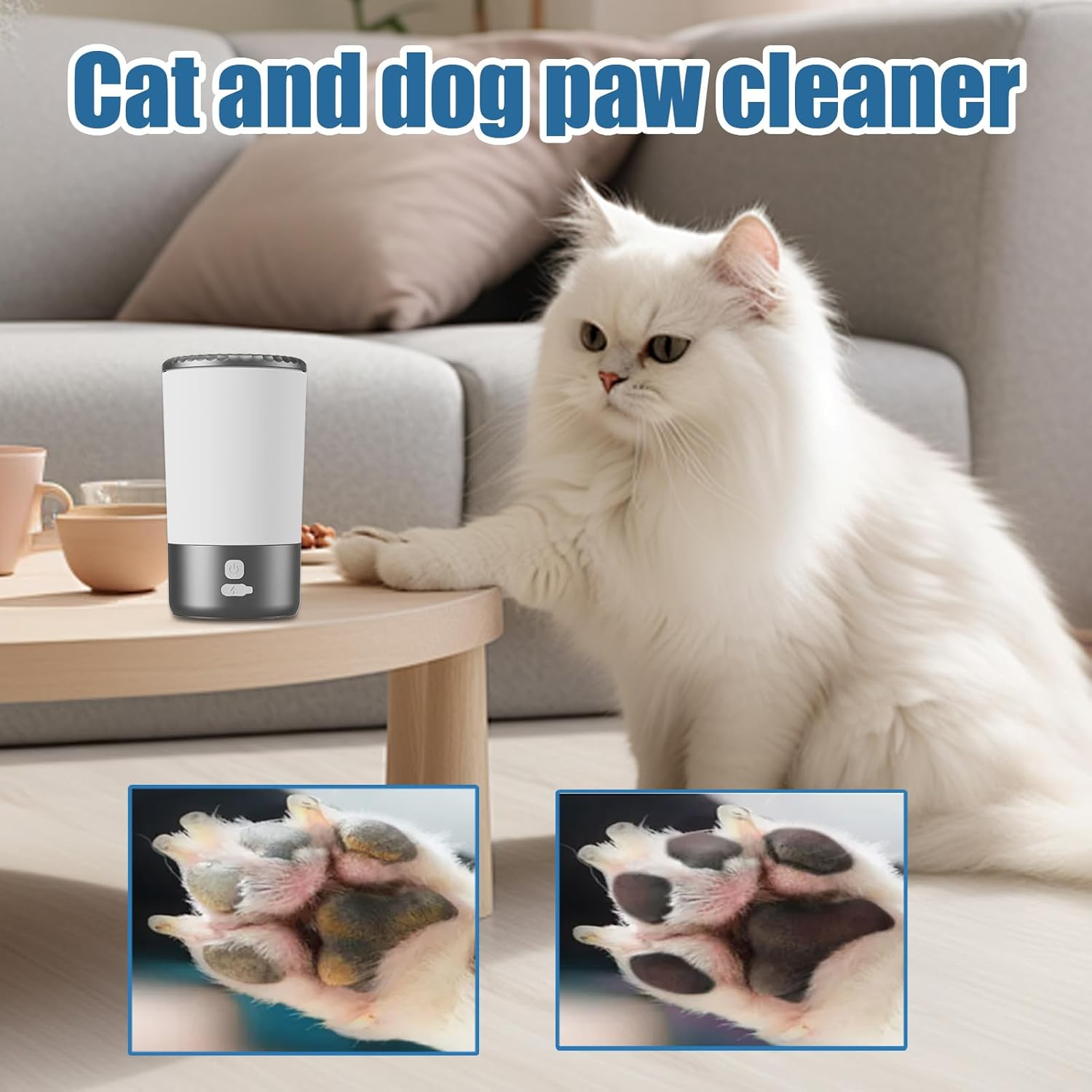 Dog Paw Cleaner, Automatic Washer for Dogs Foot, ABS & Thermoplastic Rubber Puppy Foot 376G Plunger, 500Mah Electric Pet Paws Cleaning Tool for Dogs, Kittens, Pets Walking, Garden, Backyard and Home image number 5