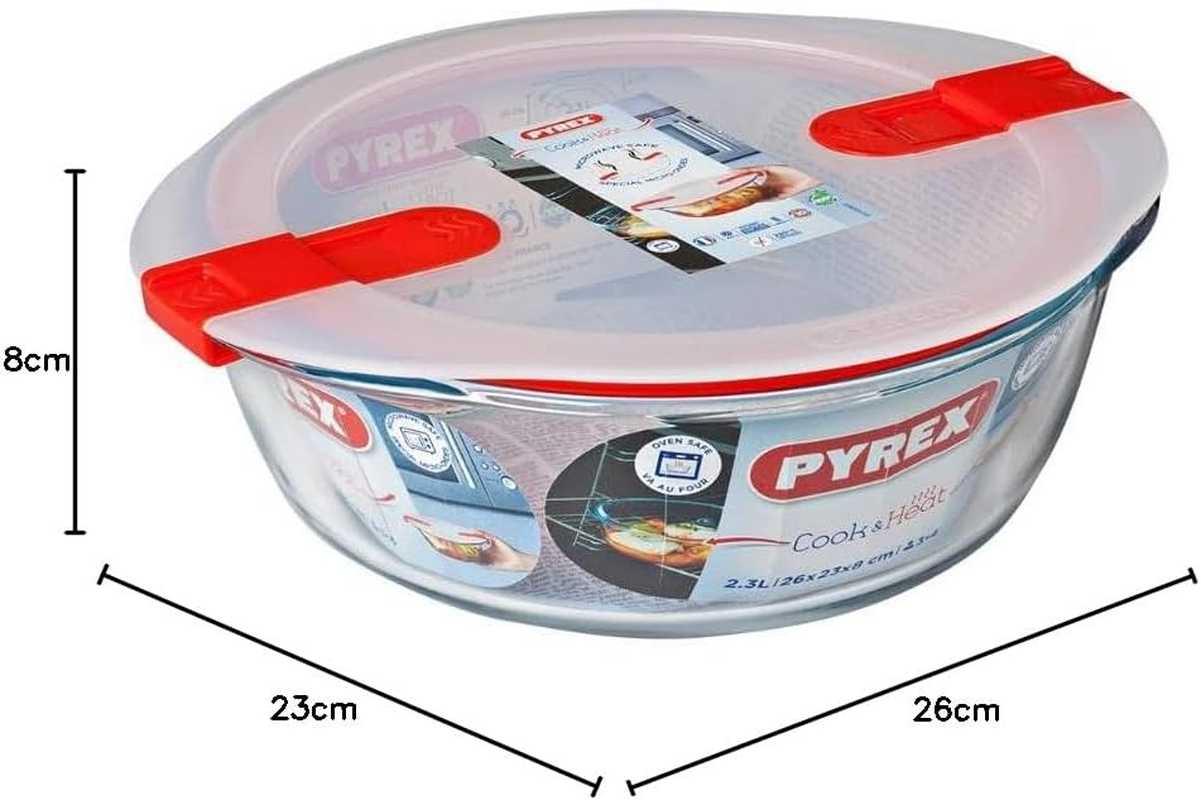 Pyrex 208PH00 Microwavable Glass Storage Container, Clear image number 4