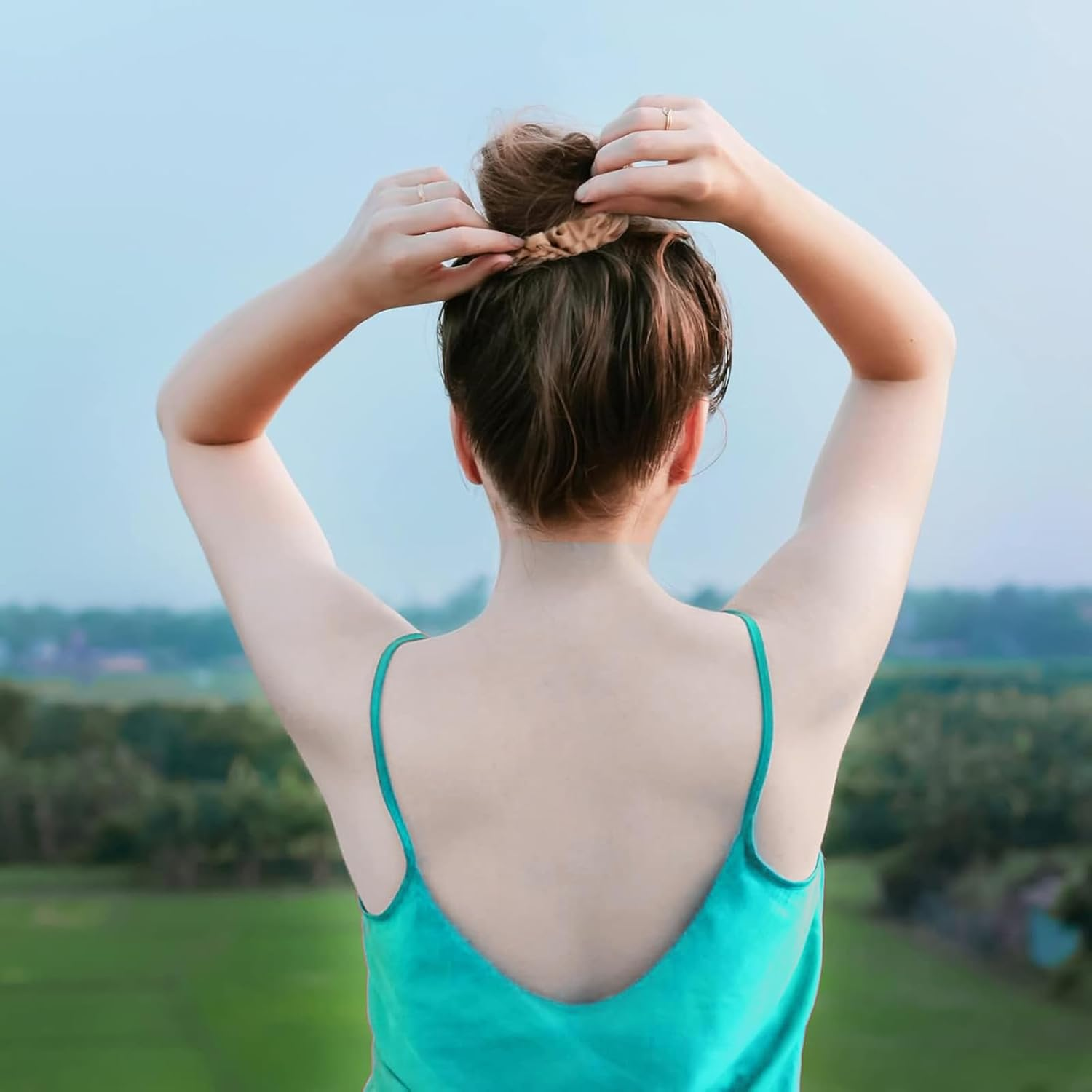 SSKHE 10PCS Hair Scrunchies Satin Scrunchies,Soft Hair Ties,Ponytail Holder Hair Accessories,Elastic Hair Bands,Premium Satin Softer Silk,Bobbles Hair Bands,Atin Scrunchies for Thick Thin Curly Hair image number 5