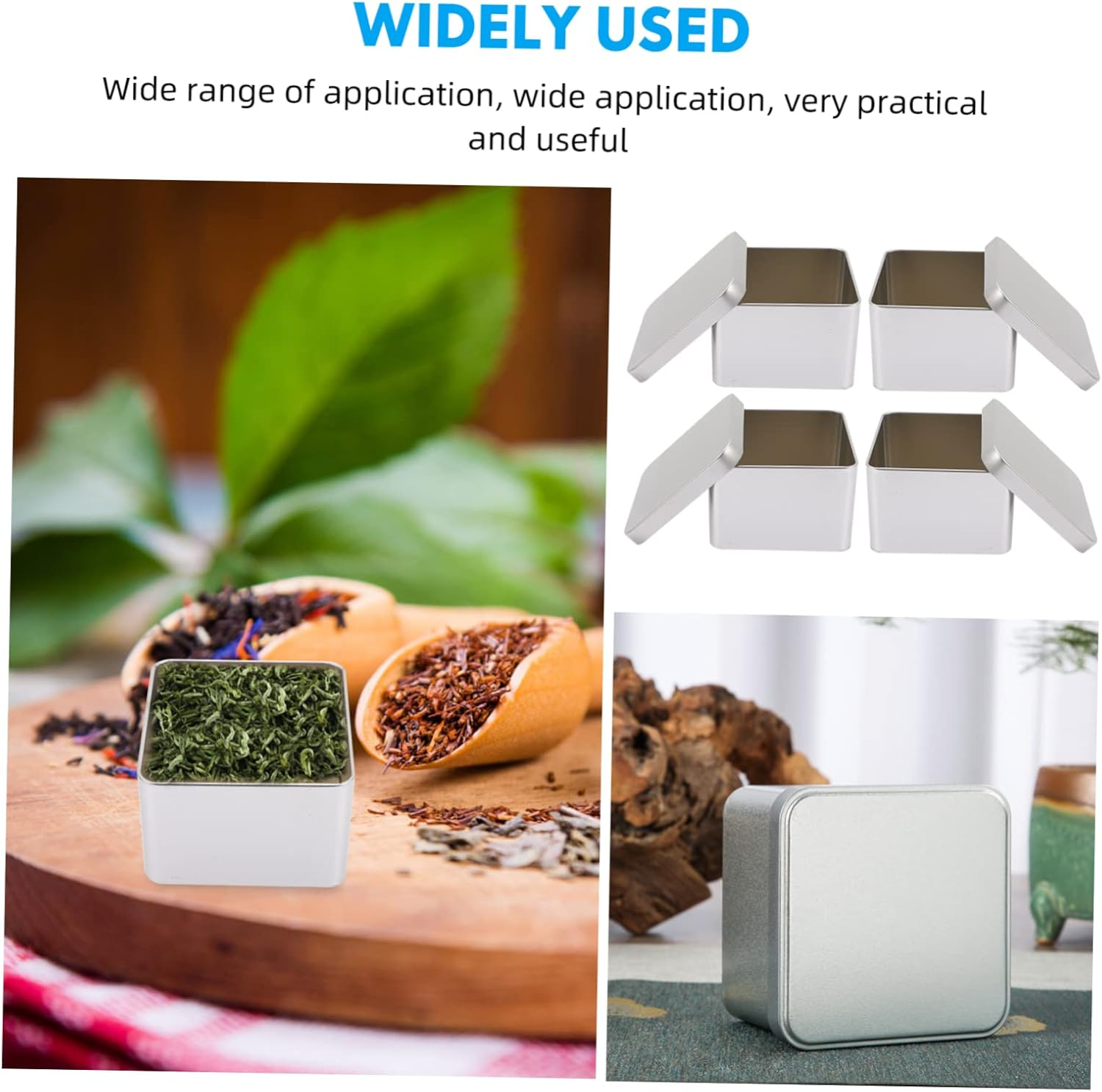 COLLBATH 5Pcs Tinplate Tea Can Food Storage Container Airtight Tea Jar for Home Office image number 4