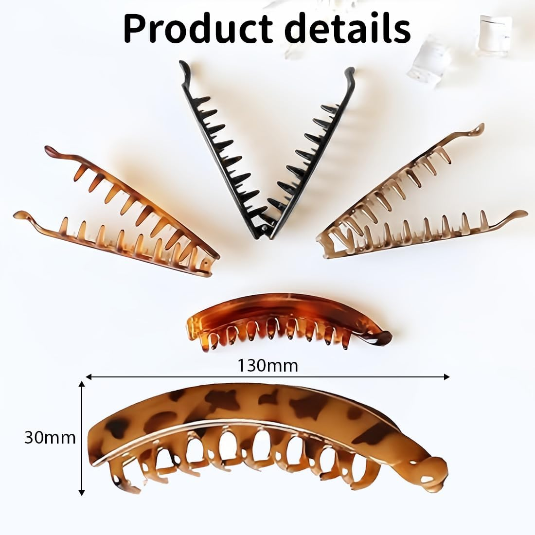 JEYORZY Pack of 3 Banana Clips, Banana Hair Clip, Vintage Banana Clip, Ponytail Hair Clip, Thick Hair, French Banana Clip Combs, Retro Female Hair Accessory image number 2