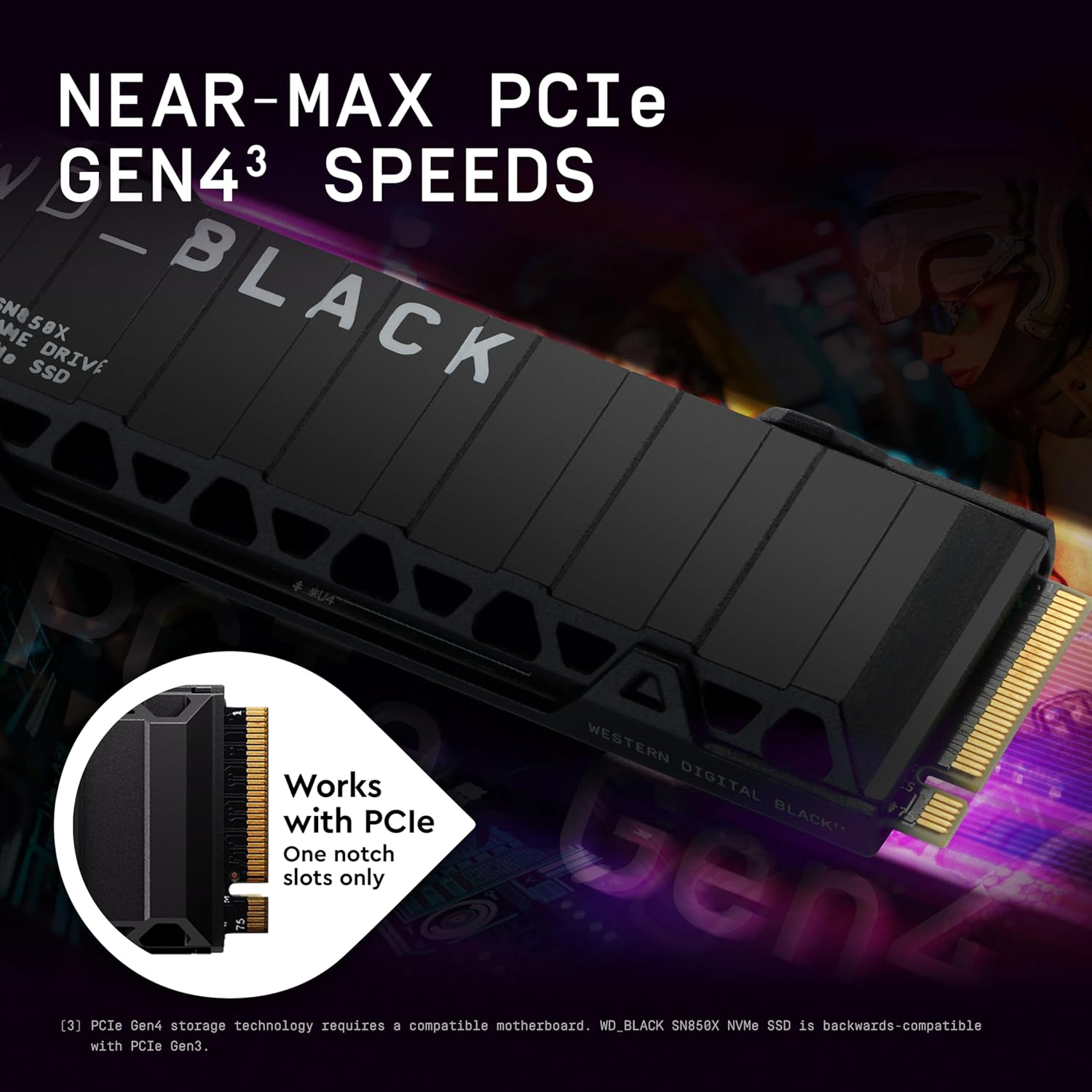 Wd_Black SN850X Nvme SSD with Heatsink 4 TB Internal SSD (Gaming Memory, Pcie Gen4 Technology, Read 7.3 Mb/S, Write 6600 Mb/S) Black image number 5