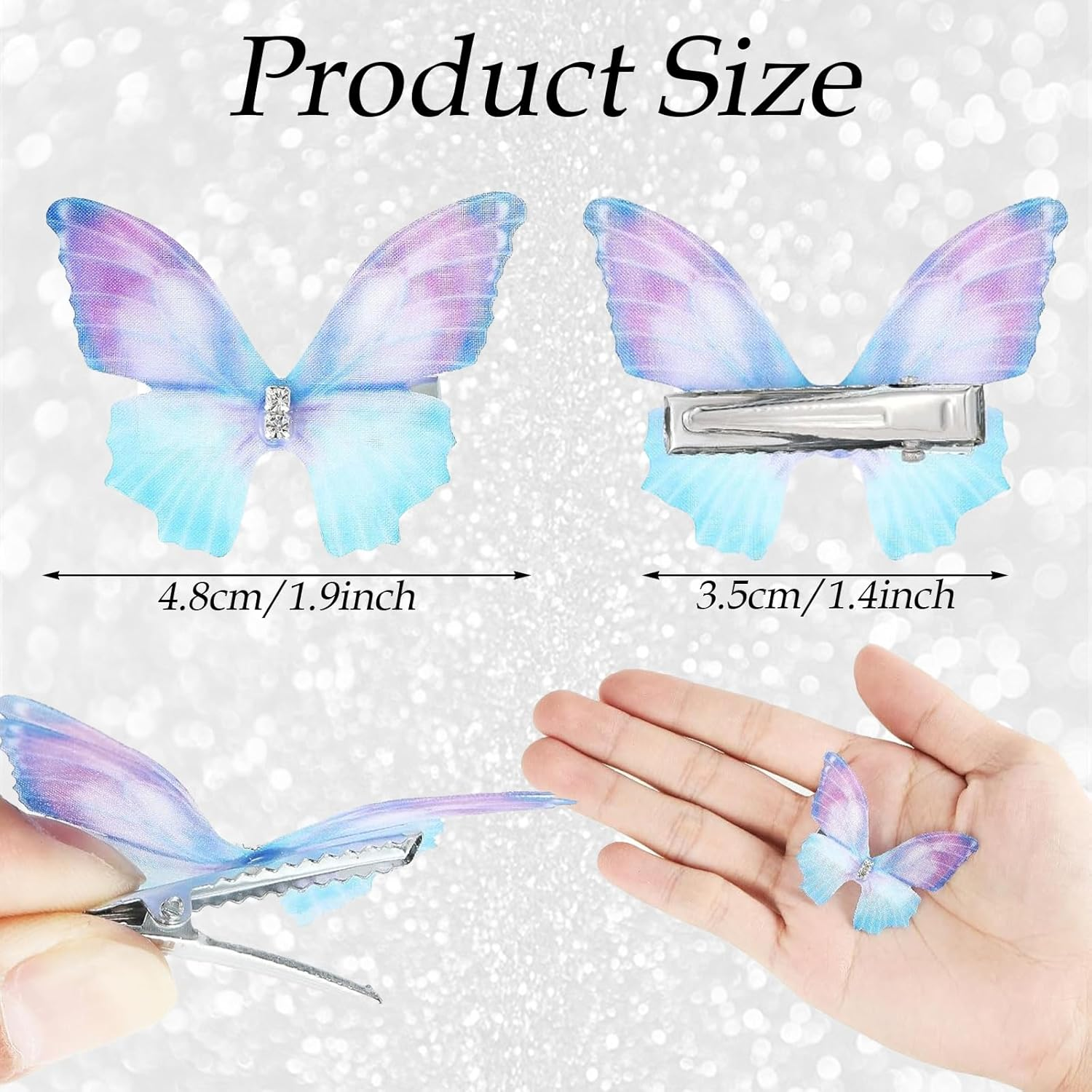 Butterfly Hair Clips, Pack of 20 Hair Accessories, Butterfly, 3D Butterfly Hair Clip, Butterfly Hair Clip, Butterfly Headband, Gifts for Women and Girls image number 2