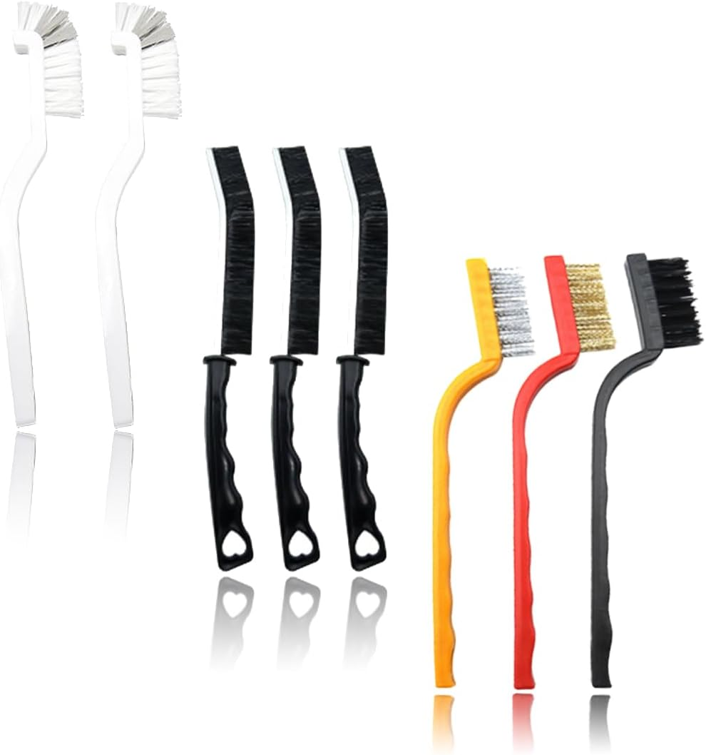 JYNVO Pack of 8 Split Cleaning Brush, Hard Bristles, Multifunctional Corner Cleaning Brush for Deep Cleaning in Kitchen, Bathroom, Grout, Crevices, Tight Spaces & More image number 3
