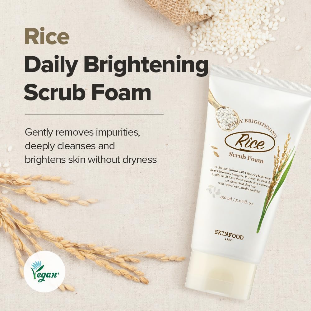 Skinfood, Rice Brightening Scrub Foam, 150Ml image number 3