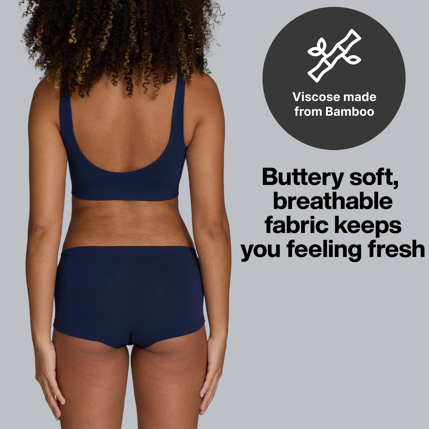 STEP ONE Smoothfit Boyleg Ladies Briefs. Ultra-Soft, Breathable Bamboo Moisture Wicking Underwear Women, Hypoallergenic Underwear for Women, Low Rise & Stretchy image number 3