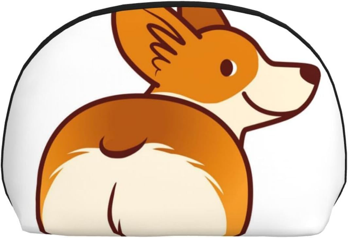 Cozimangoe Coin Pouch Makeup Bags Set, 2 Piece Shell Shape Cosmetic Bag with Pockets for Daily Travel Handbag Lipstick Keys Toiletry, Personalized Corgi Dog Funny Butt image number 4