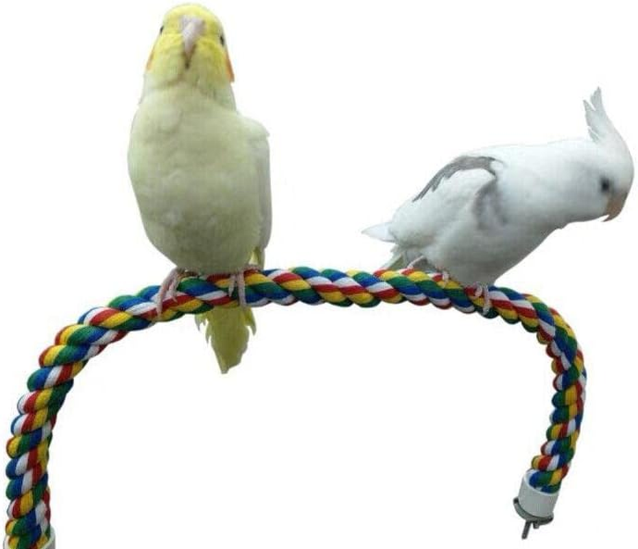 Pet Bird Rope Perches Parrot Colourful Cage Comfy Perch Bungees for Birds Toy AU image number 1