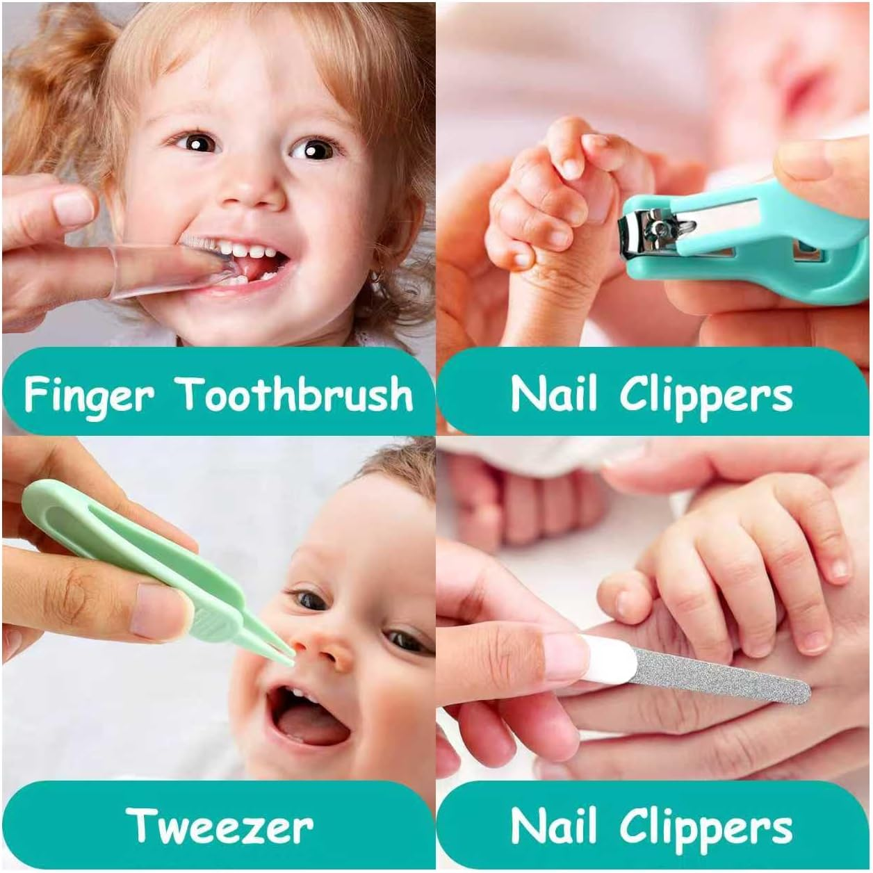 Baby Grooming Kit, Infant Safety Care Set with Hair Brush Comb Nail Clipper Nasal Aspirator Ear Cleaner,Baby Essentials Kit for Newborn Girls Boys image number 3