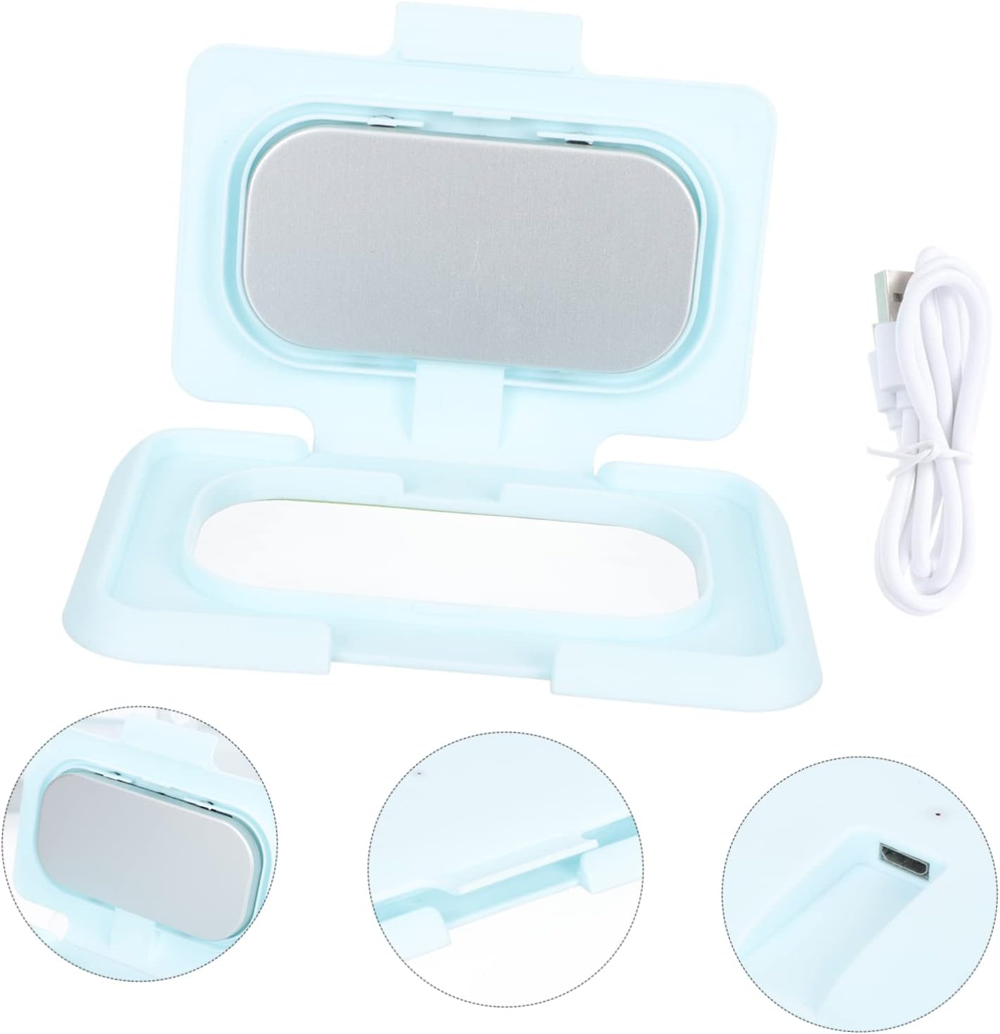 Ibasenice Baby Wipes Warmer Portable Device USB Cable, Pink Soft-Warm Wet Tissue Heater for Infant Care, Temperature Controlled Warmer for Travel and Car Use image number 4