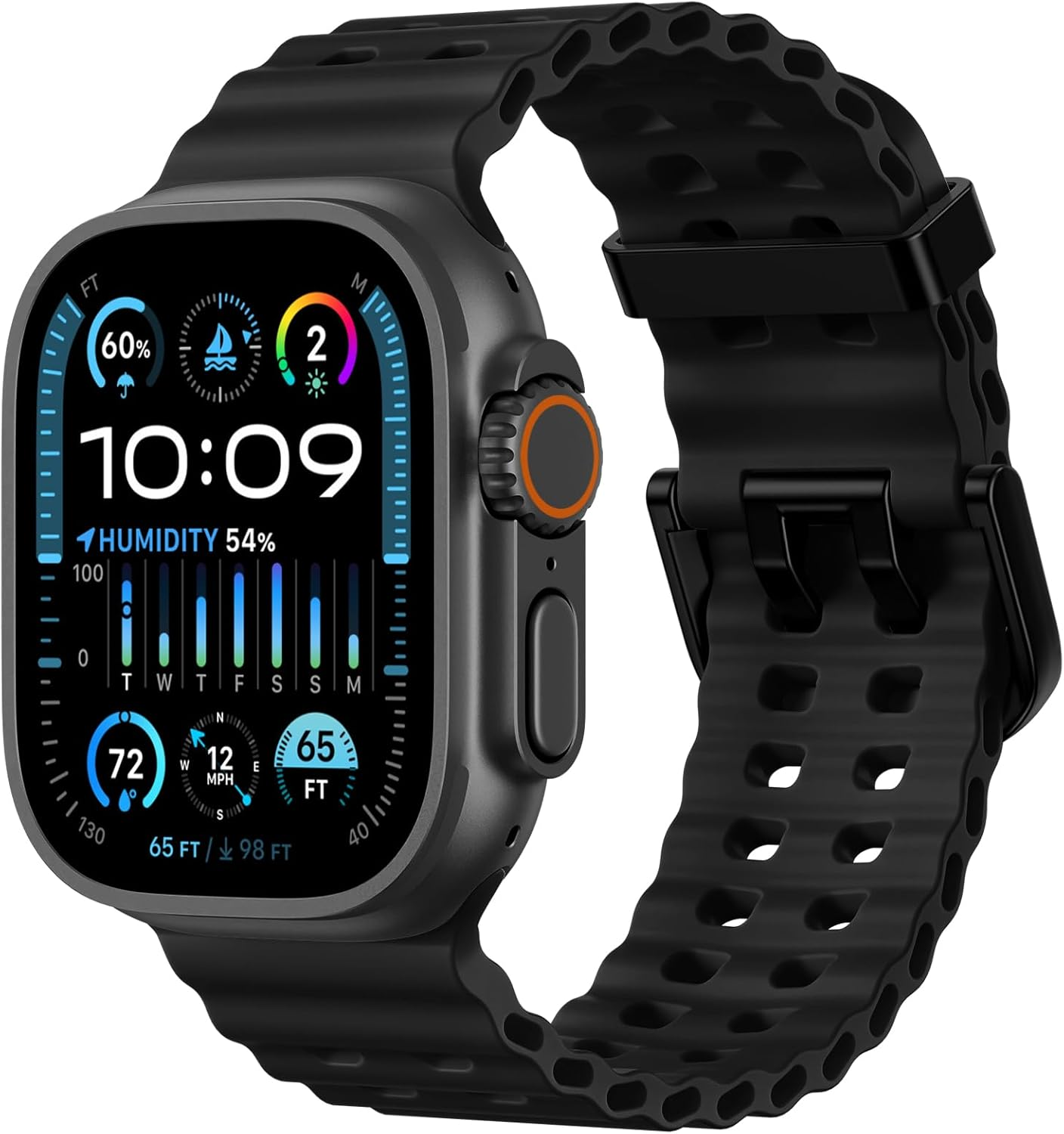 WJK Ocean Sport Bands Compatible with Apple Watch Ultra 2/Ultra 3 Band, Soft Silicone Waterproof Replacement Strap for Iwatch Series 11 10 9 8 7 6 5 4 3 2 1 SE 49Mm 46Mm 45Mm 44Mm 42Mm, Multi Colors