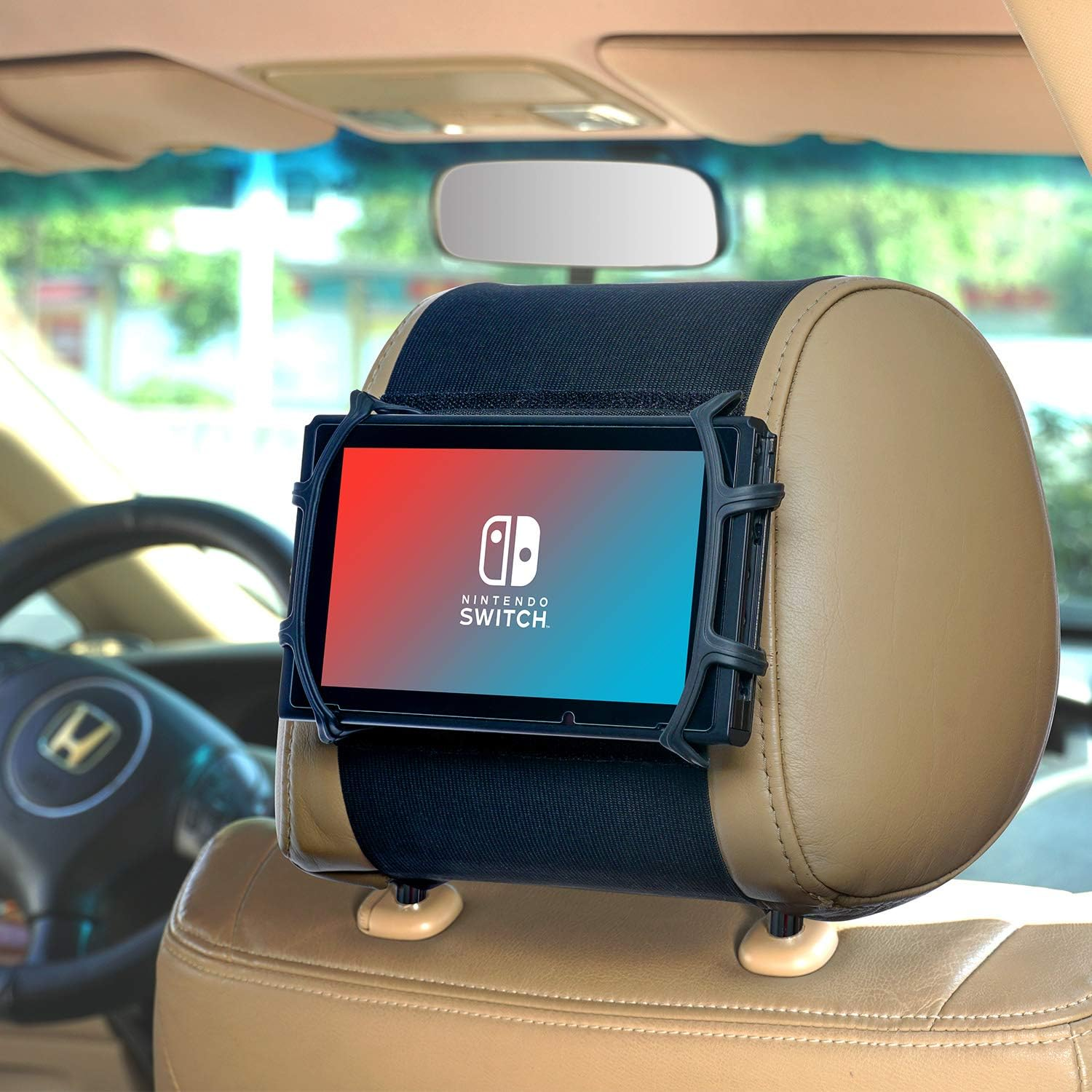 Switch Car Mount, FULLONG Car Headrest Mount Silicon Holder, Compatible with Switch - Black image number 6