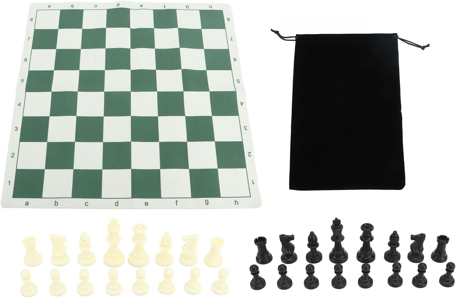 Chess Set, 16.9 X 16.9In Portable Travel Chess Board Game Sets Wear Resistant anti Skid Board Game with PU Mat Storage Bag for Family Gatherings, Travel, Camping image number 3
