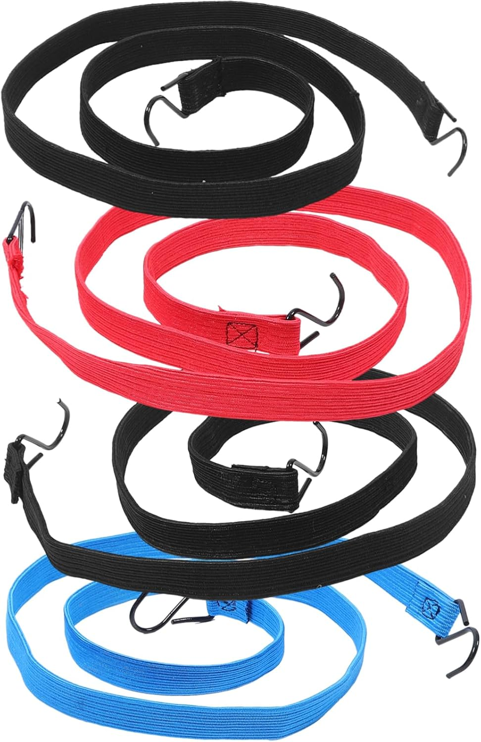Hoement 4Pcs Elastic Luggage Straps Bungee Cords Hooks Flat Tie down Ropes for Random Color image number 5