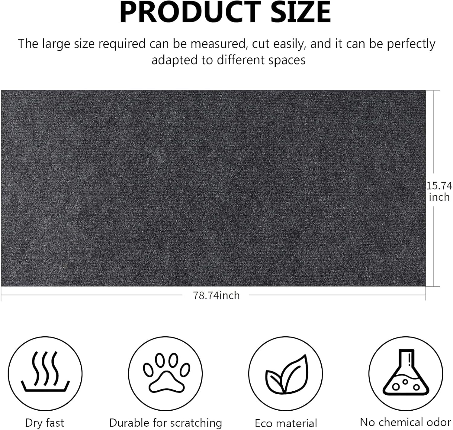 Self-Adhesive Cat Wall Scratching Mat, Cat Scratching Mat, 200 Cm X 40 Cm, Cat Scratching Boards, Protects Wall and Furniture (Pack of 1) image number 6