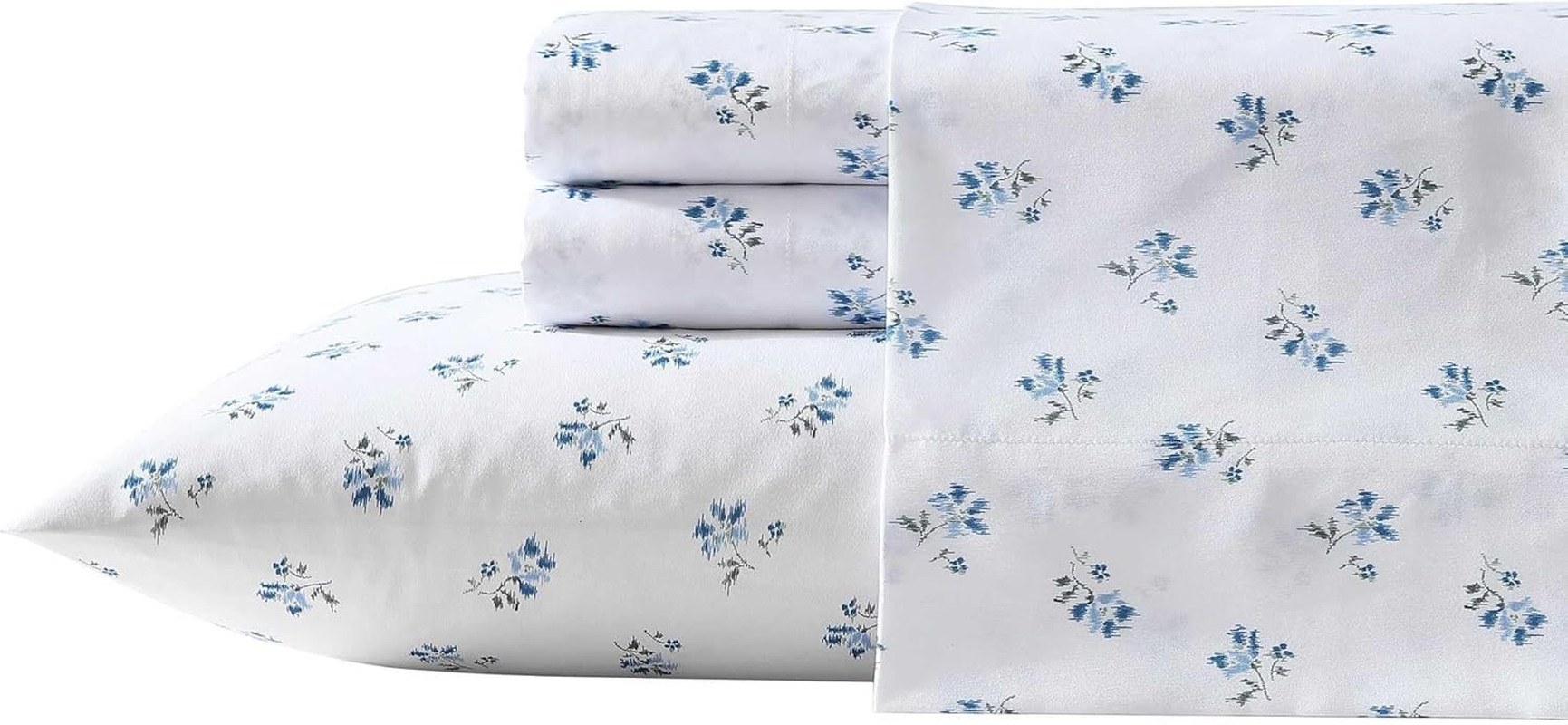 Wrangler - Sheet Set, Breathable & Wrinkle Resistant Bedding, Includes Matching Sham & Pillowcases, Floral Home Decor (Sketchy Ditsy Green, King)