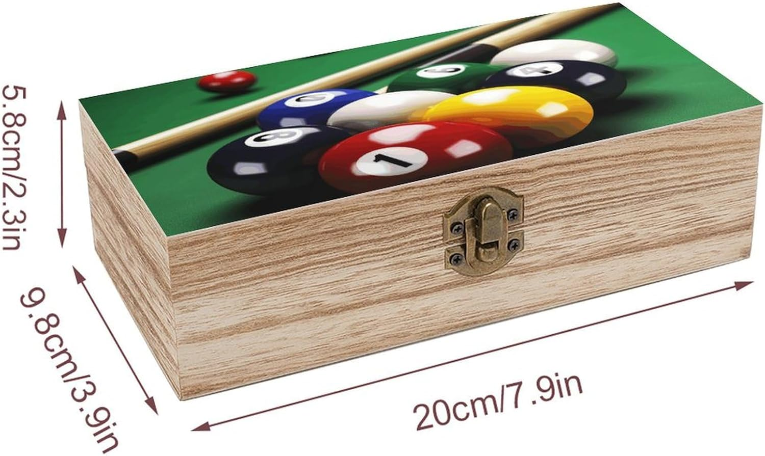 Billiards Wooden Box Wood Wedding Keepsake Boxes with Lids Small Decorative Boxes Lightweight Wooden Memory Storage Box for Crafts Keepsakes Jewelry Photo Letter Storage image number 5