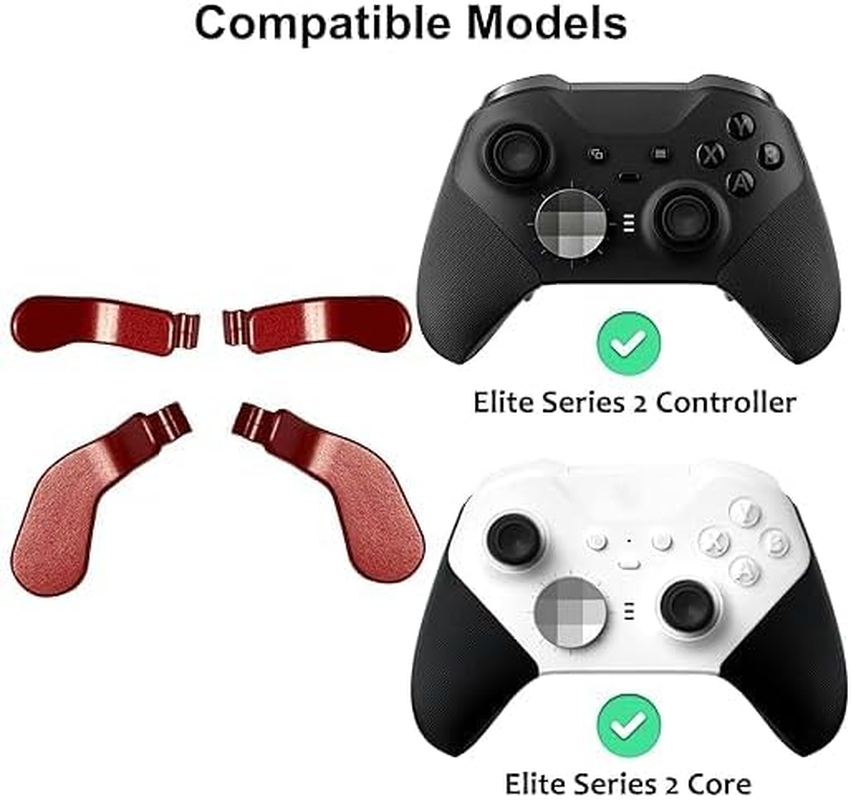 4 Pcs Elite Controller Paddles for Xbox Elite Controller Series 2,Metallic Interchangeable Paddles Hair Trigger Locks Replacement Parts for Xbox Elite Series 2 Core(Dull Red) image number 5