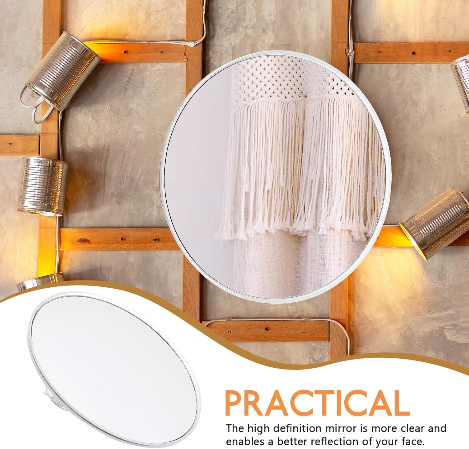 Bathroom Cosmetic Mirror Magnifying Makeup Mirror 7X Suction Cup Portable High Definition Surface for Personal Use image number 5