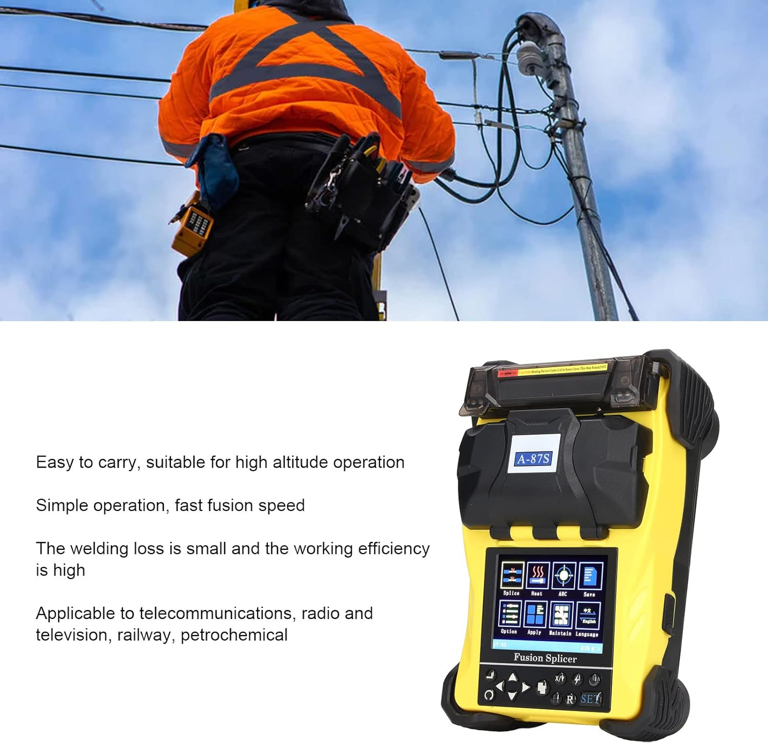 Fusion Splicer Set Automatic High-Precision Cutter 3 in 1 Mini Optical Fiber Fusion Splicer for Telecommunications, Fiber Holder Optical Welding