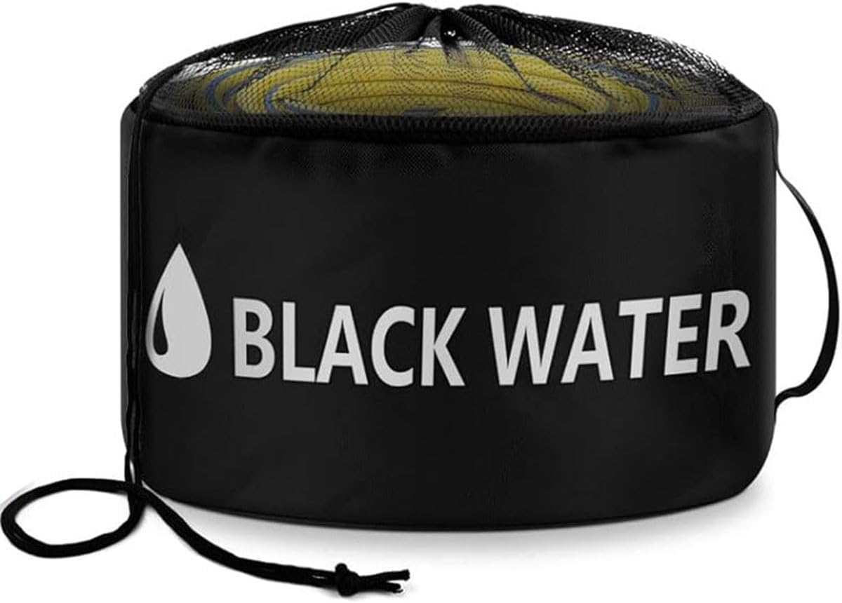 AIMALL RV Waterproof Hose Storage Bag Set 9.45X17.7 Inch Foldable PU Organiser Pouch with Oxford Lining for Water Sewer Power Cables &ndash; Yellow Blue Black Options