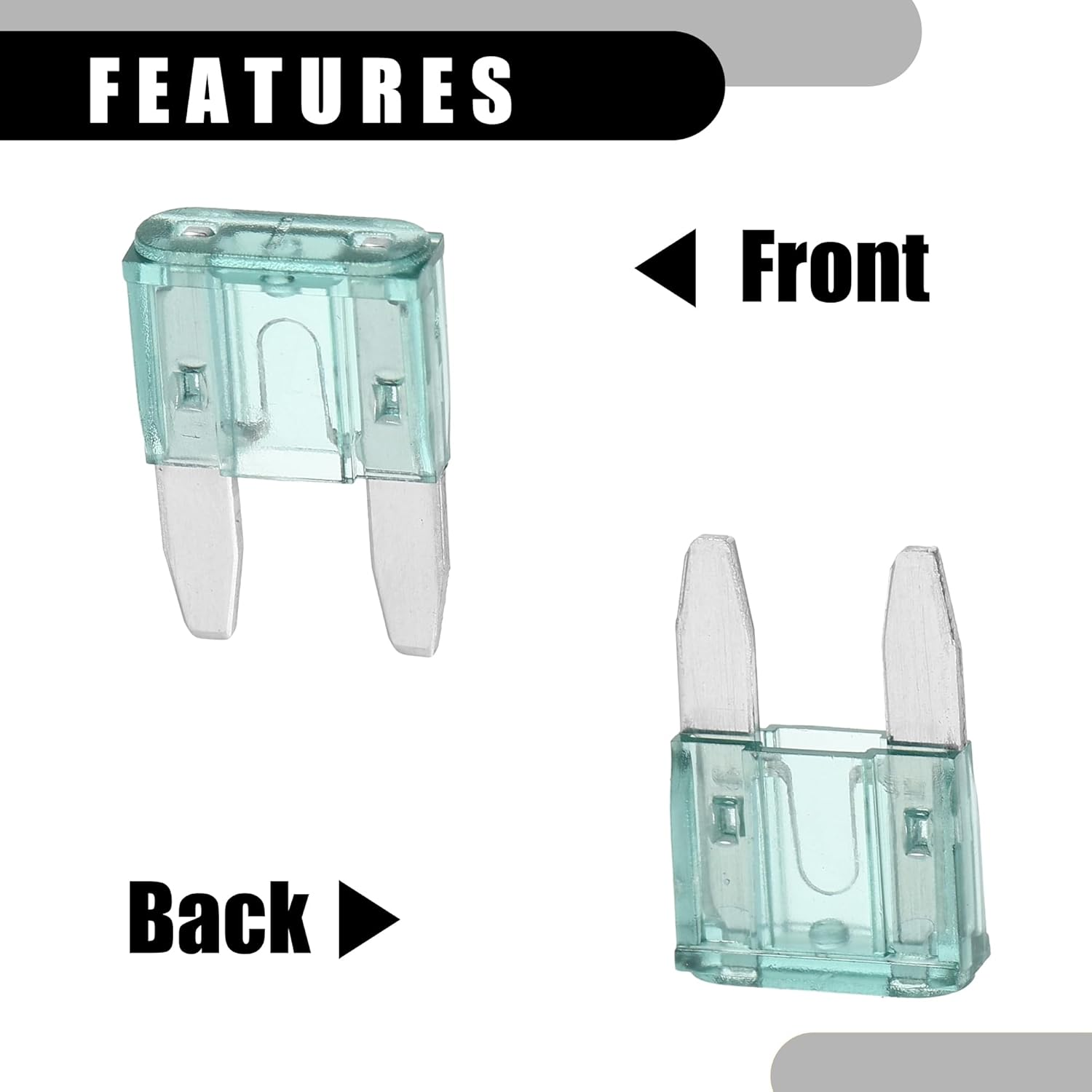 X AUTOHAUX 50 Pcs Mini 1AMP APM/ATM Universal Car Fuse Blade Style Fuses Short Circuit Protection - Automotive Car Boat Truck SUV RV - Plastic Metal Green image number 4