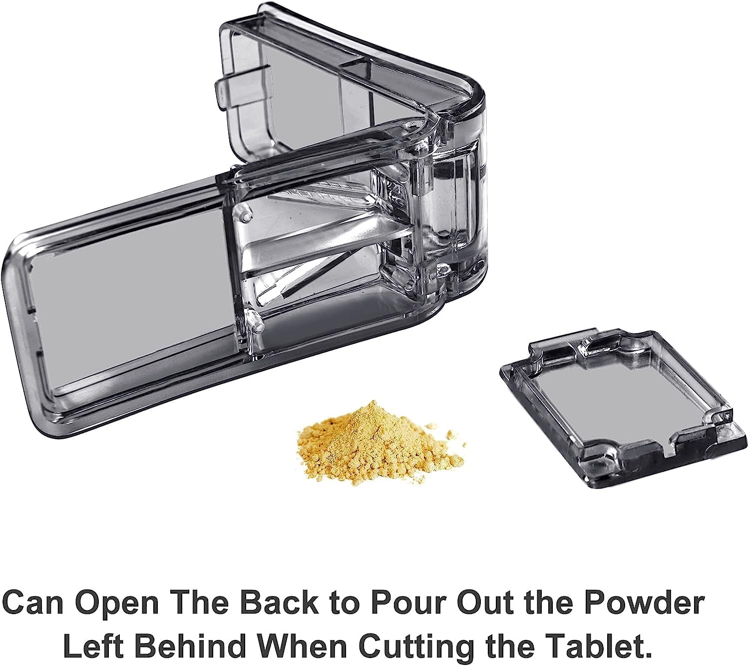 2Pcs Pill Cutter Splitter for Small Pills Pill Cutters for Small or Large Pills Professional for Tablet Vitamin Medicine (Black)