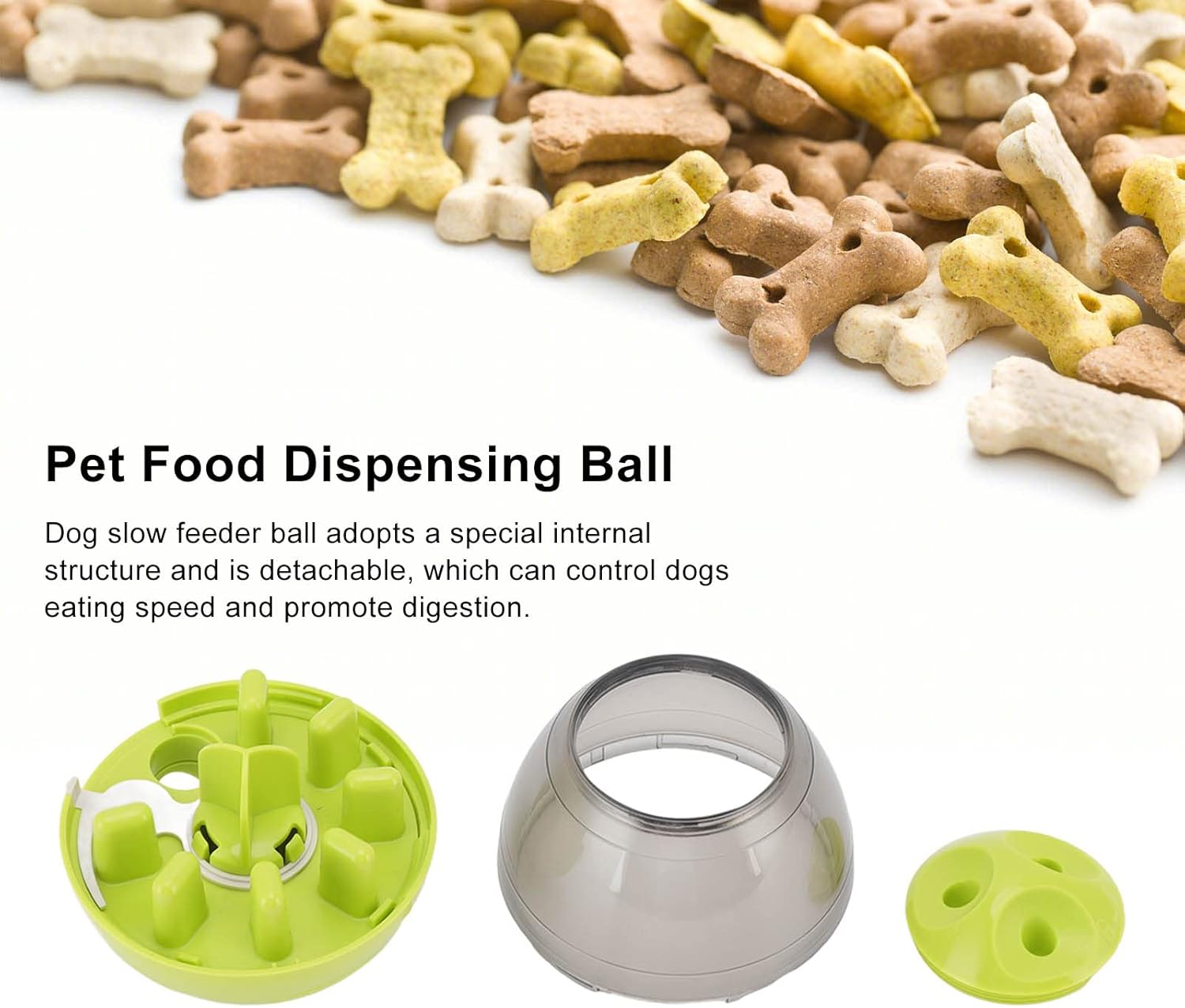 Pet Food Dispensing Ball, Interactive Memory Training Dog Slow Feeder Puzzle Toy, Automatic Pet Slow Feeder Treat Ball Adjustable Dog Treat Dog Ball Dispensing Dog Toys for Dogs image number 5