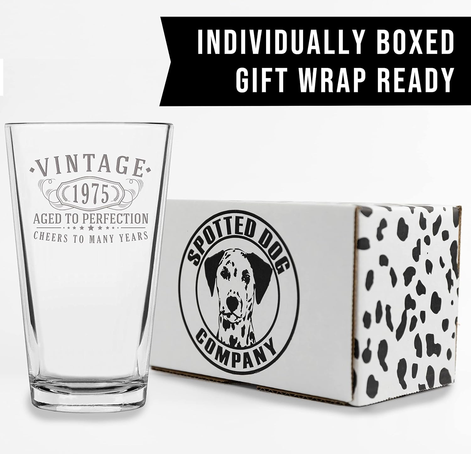 Vintage 1975 Etched 16Oz Pint Beer Glass - 50Th Birthday Gifts for Men - Cheers to 50 Years Old - 50Th Birthday Decorations for Him - Best Engraved Beer Gift Ideas for Men - Dad Grandpa 2.0 image number 5