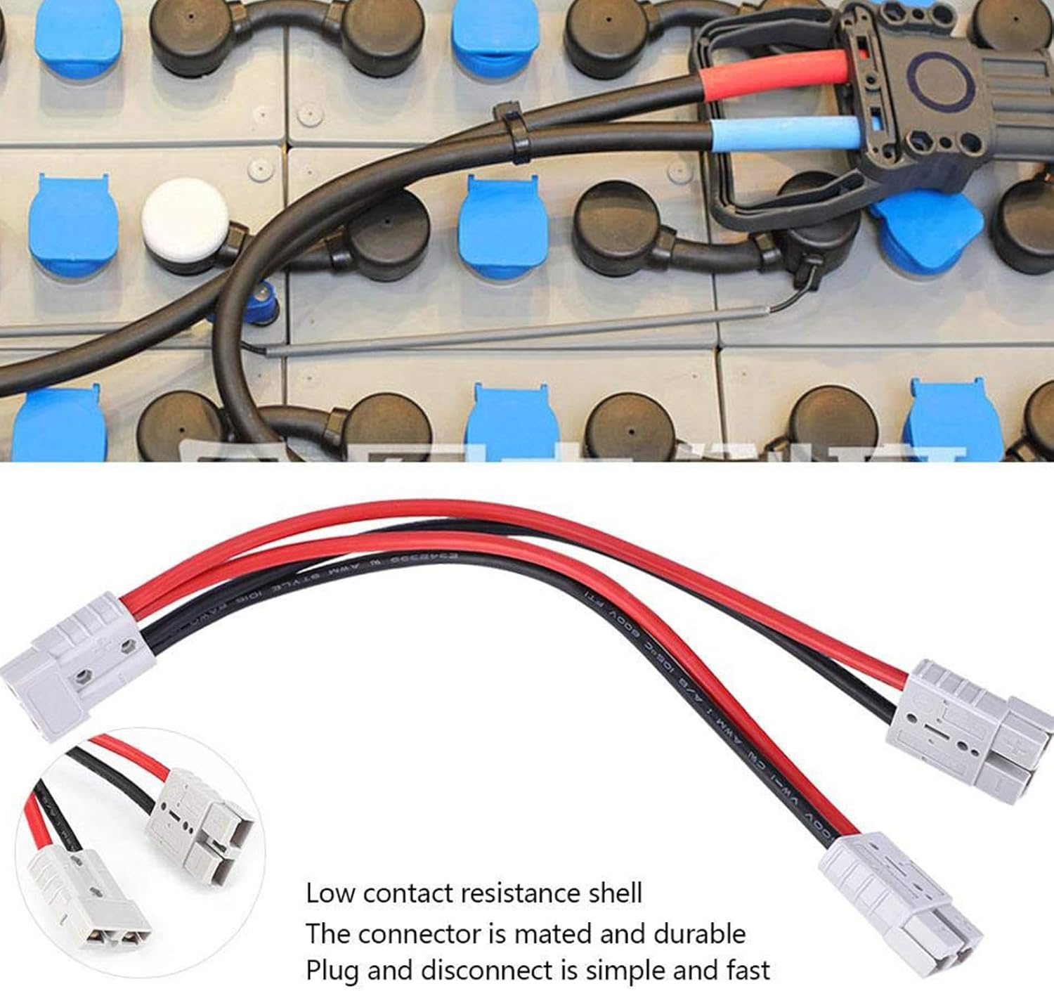 Connector, 50 Amp Plug Connector Double Y Adaptor 6Mm Automotive Cable for Car Battery, Automotive Accessories Battery Cable image number 5