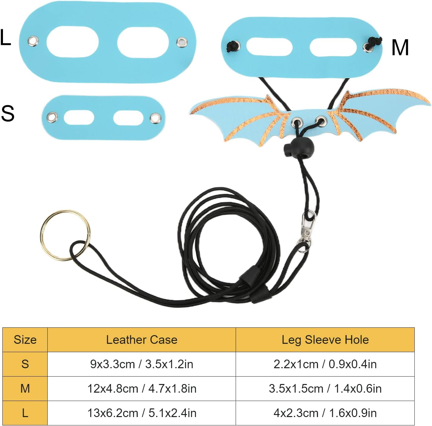 Adjustable Lizard Leash, Lizard Leash for Reptiles Bearded Dragon Harness Bearded Dragon Leash Bearded Dragon Accessories for Reptiles Small Pet Animals(Blue) image number 2