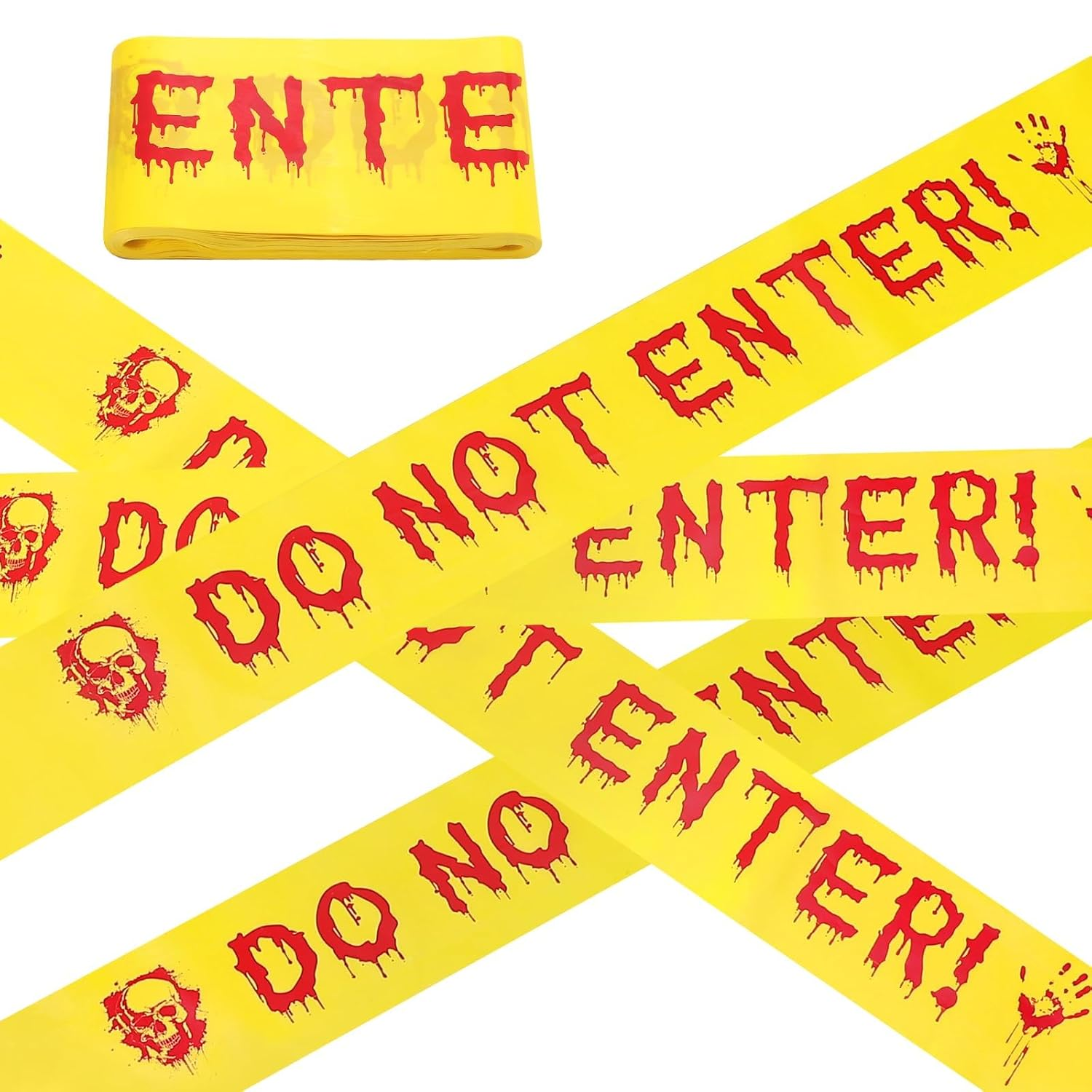 Halloween Decorations Caution Tape 3Inch X 82Feet Do Not Enter Scary Warning Tape for Crime Scene Indoor & Outdoor Decor Halloween Party Decorations Haunted House Danger Zones image number 1
