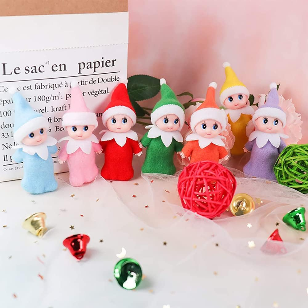 JHBEMAXS 7 PCS Mini Baby Elf Twins Kindness Elves Craft Set Tiny Dolls for Girls Boys Kids Adults (Pack of 7 Pieces) image number 1