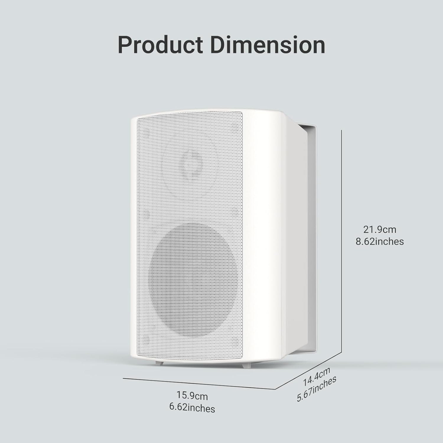 Herdio Outdoor Bluetooth Speakers Waterproof, 4'' 200W Wall Mounted Speakers, Indoor/Outdoor Sound System with Superior Stereo Bass Dome Tweeter, All-Weather Durability, for Patio Deck, White image number 4