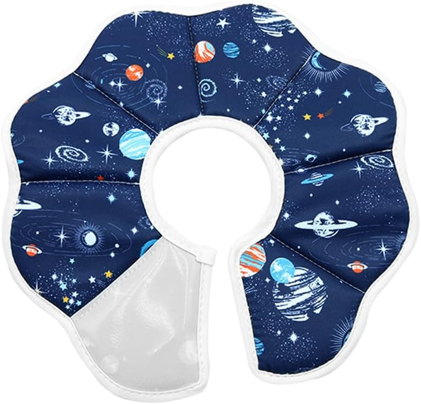 ANCLLO Soft Adjustable Starry Sky Pattern Cat Cone Collar - Protective Pet Collar after Surgery - Prevents Licking Wounds - Size S image number 4