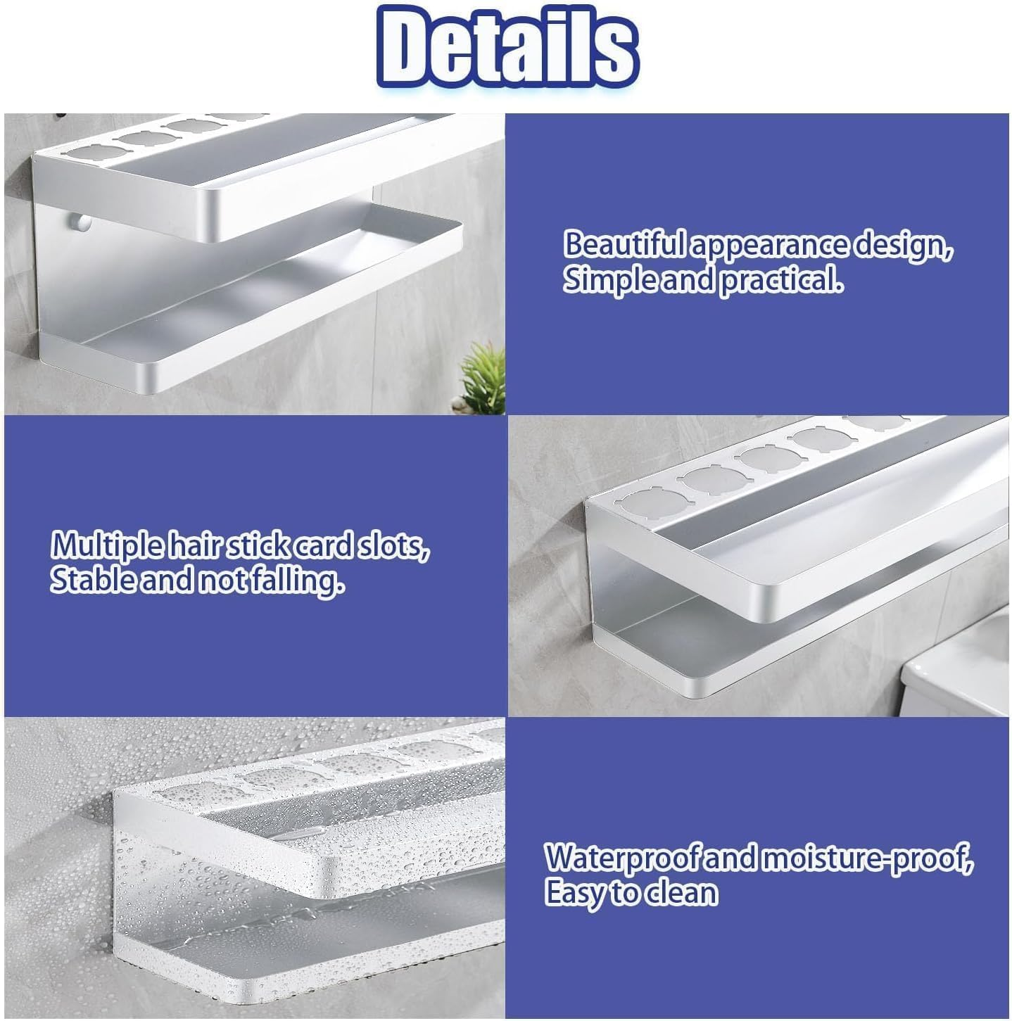 Wall Mounted Storage Holder for Dy Son SS304, Airwrap Curling Iron Accessories Wall Mounted Rack Bracket Stand for Dy Son SS304, for Bathroom Attachments Hair Dryer Organizer, 2 Layers (White) image number 1