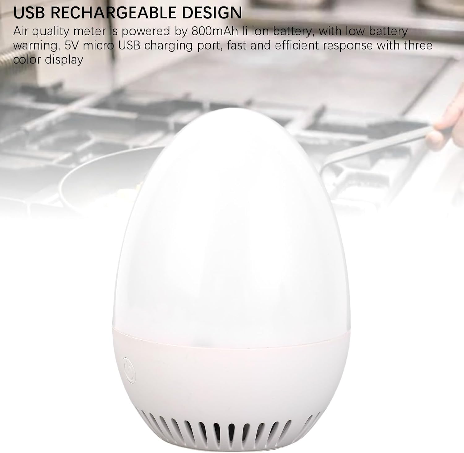 Jectse Smart CO2 Detector Wifi Rechargeable Air Quality Meter for Tuya Indoor Home Temperature Humidity Detector 3 Color Display for Office School ABS Material image number 6