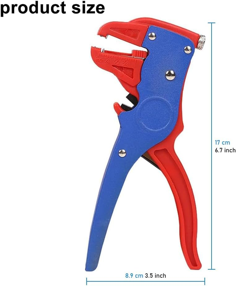 WEZCHUGHAOL Quick Strip Wire Stripper and Cutter, 2 in 1 Automatic Wire Stripping Tool Adjustable Eagle Nose Wire Stripper for Electronic, Automotive Repair (Blue)